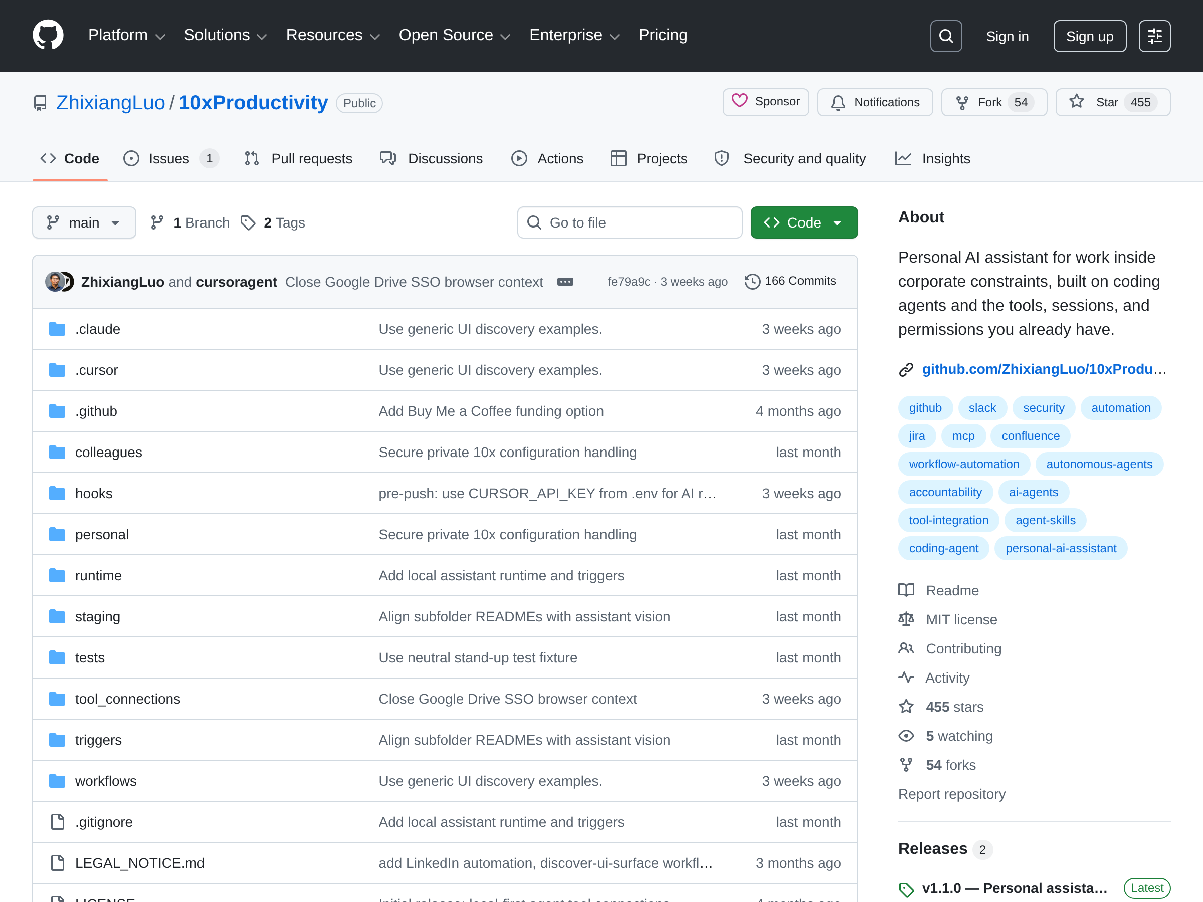 Screenshot of 10xProductivity website