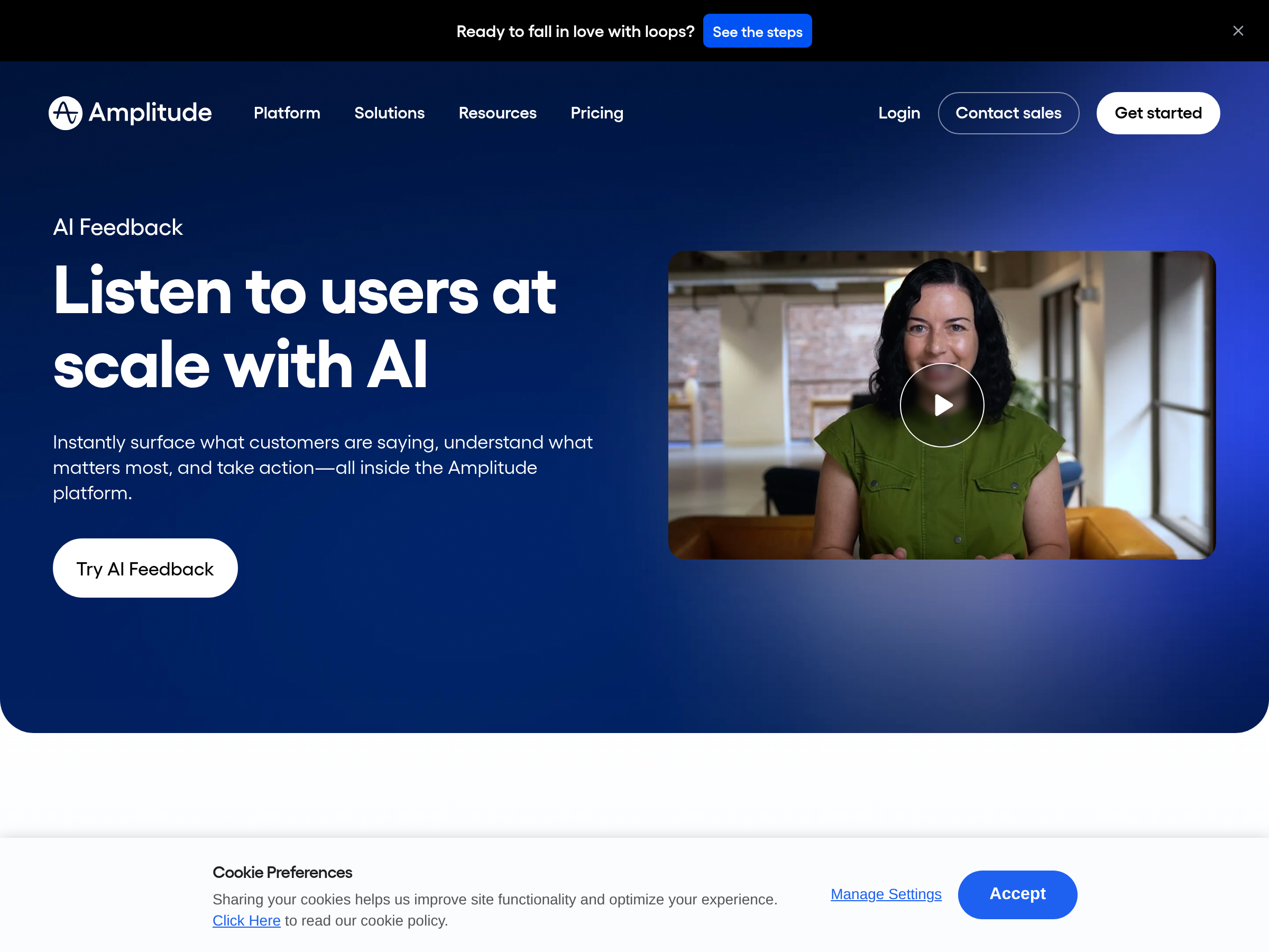 Screenshot of AI Feedback website