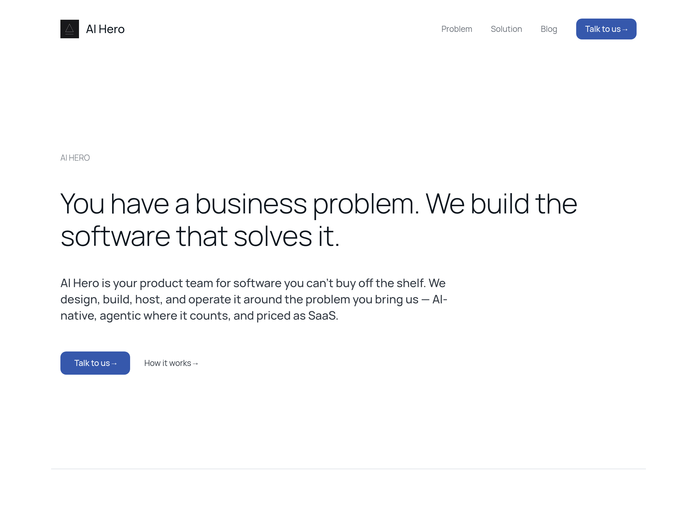Screenshot of AI Hero Studio website