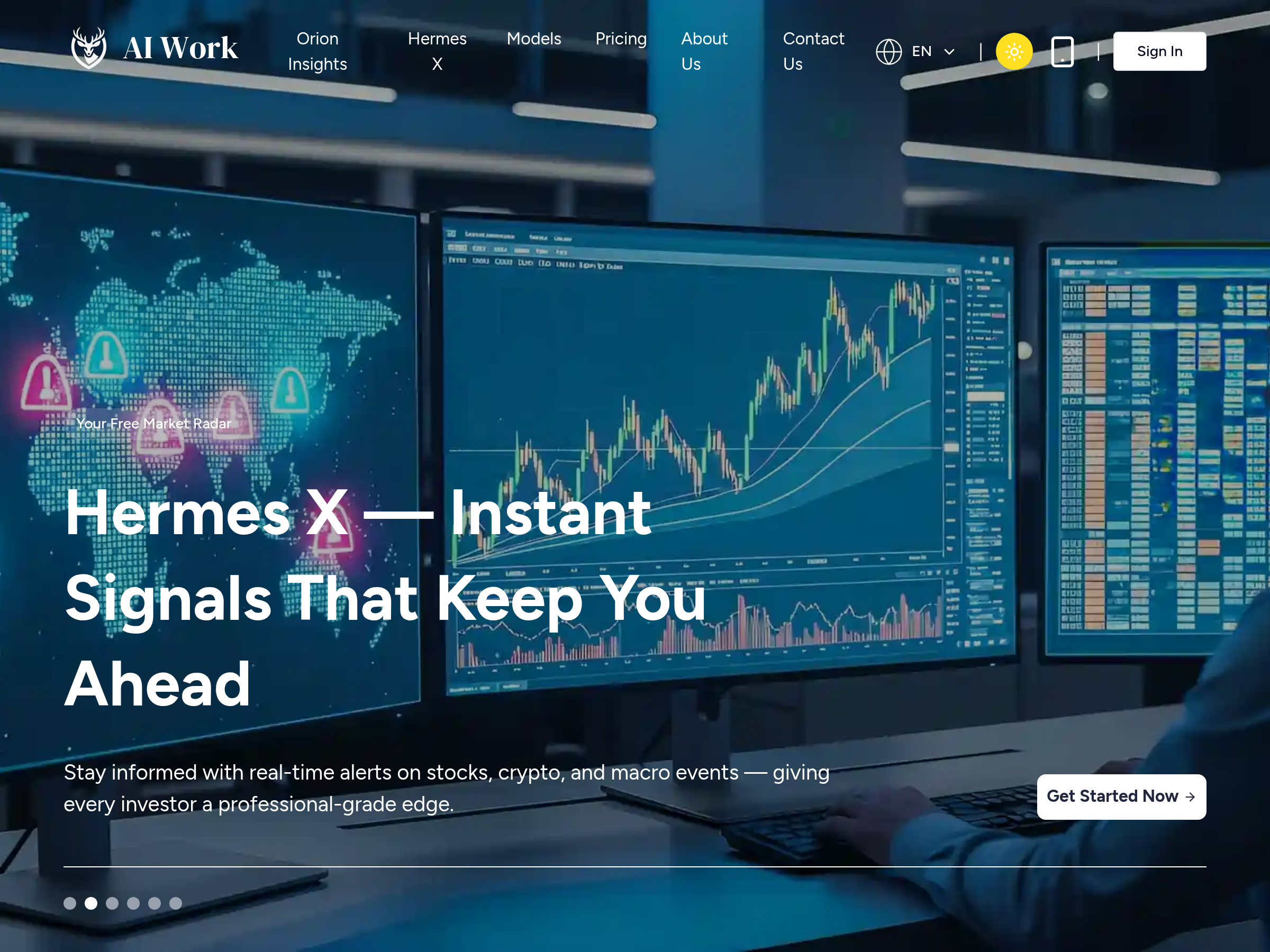 Screenshot of AI Work website