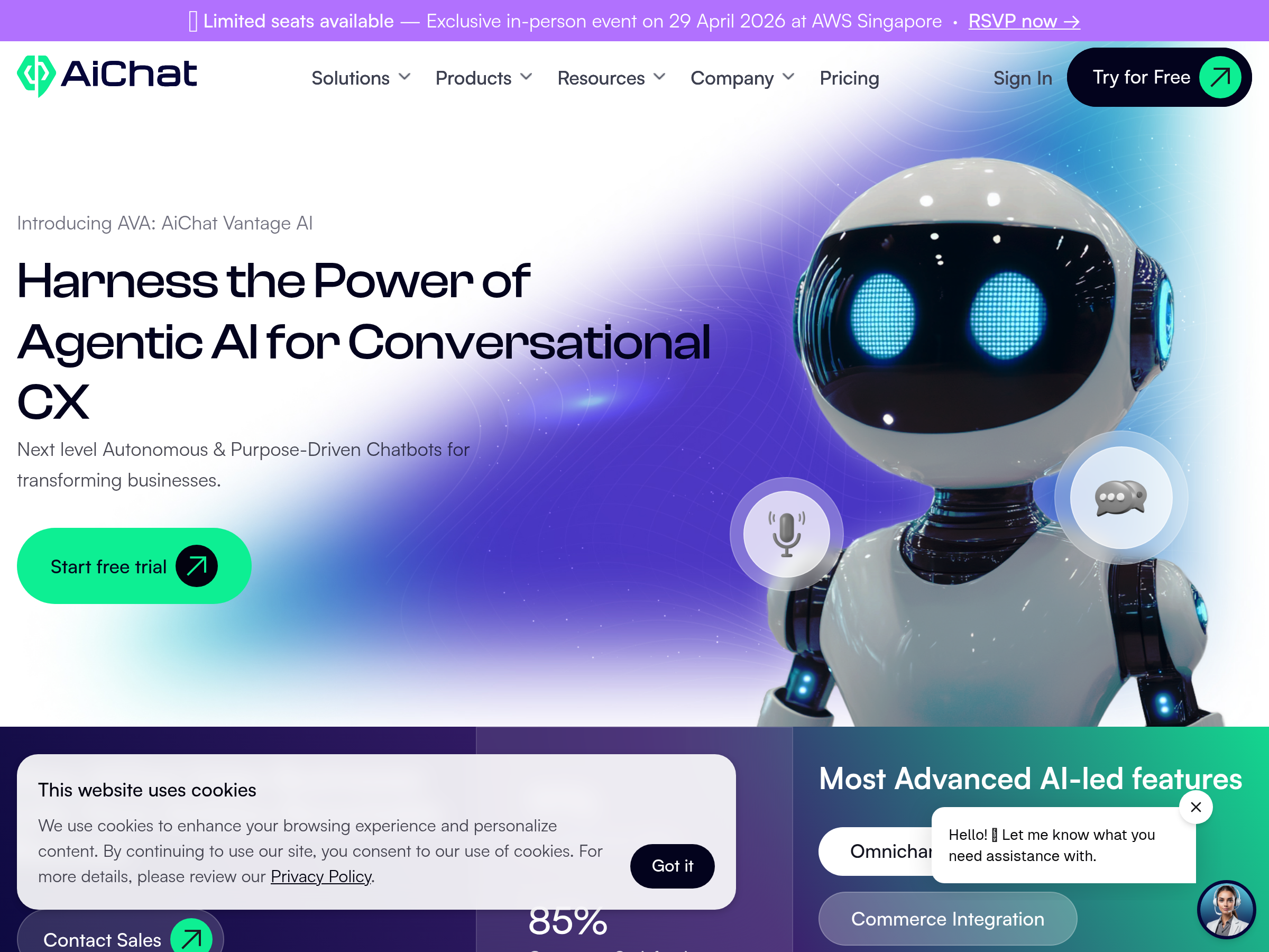 Screenshot of AiChat website