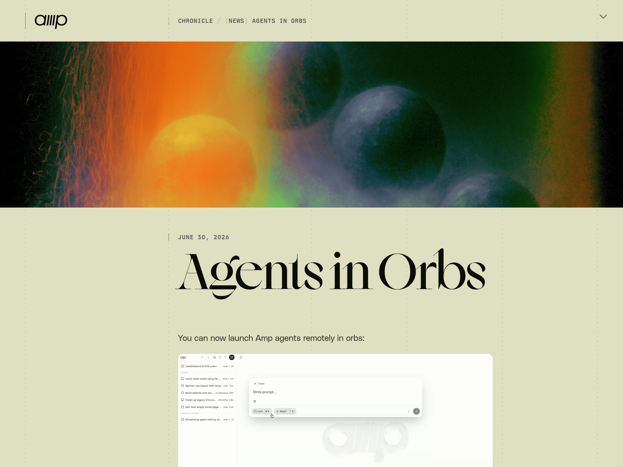 Screenshot of Amp Orbs website