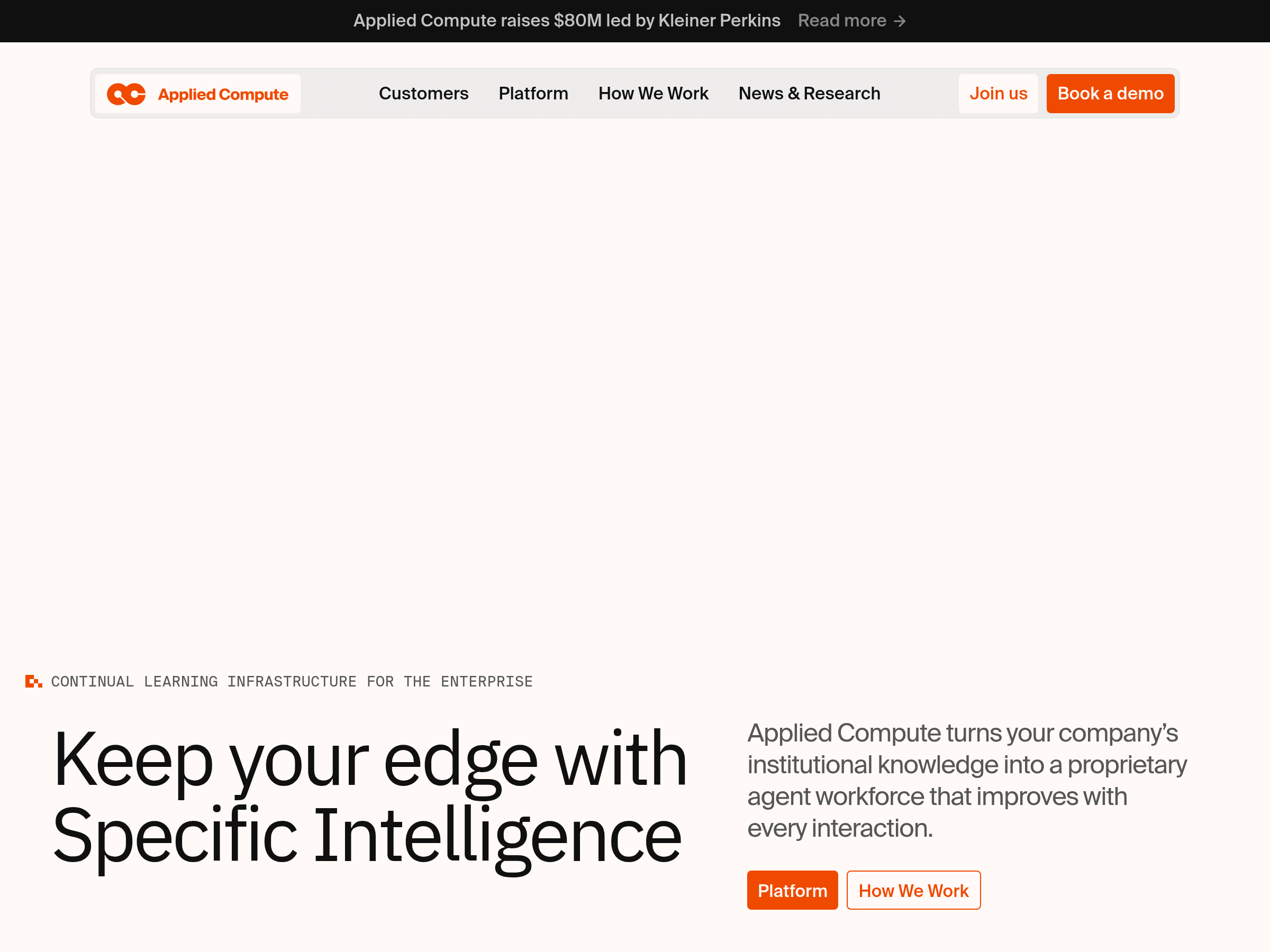 Screenshot of Applied Compute website