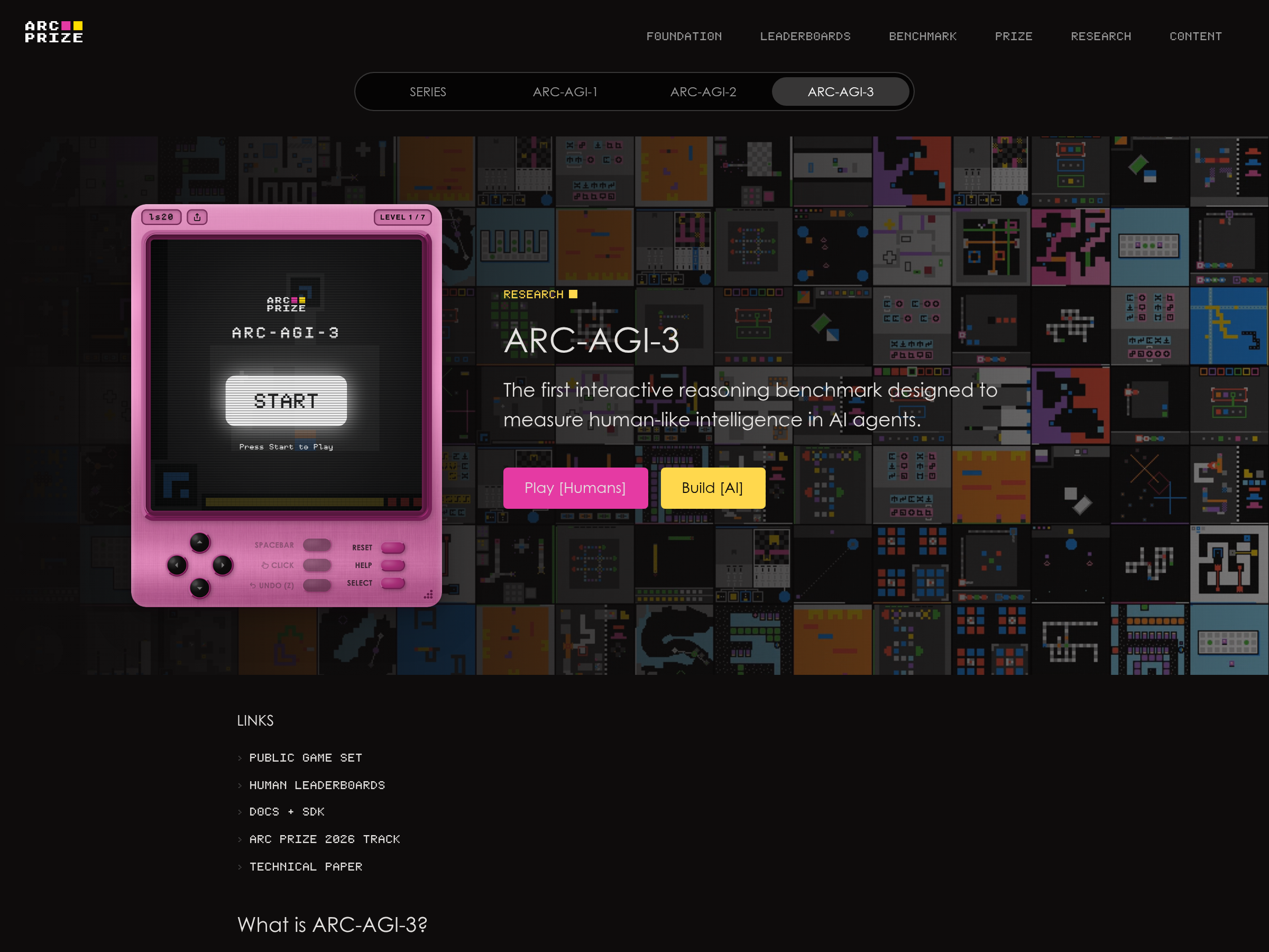 Screenshot of ARC-AGI-3 website