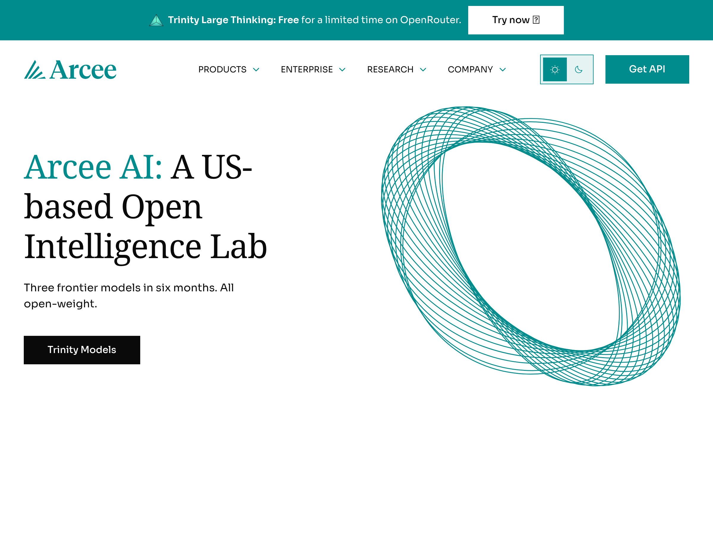 Screenshot of Arcee website