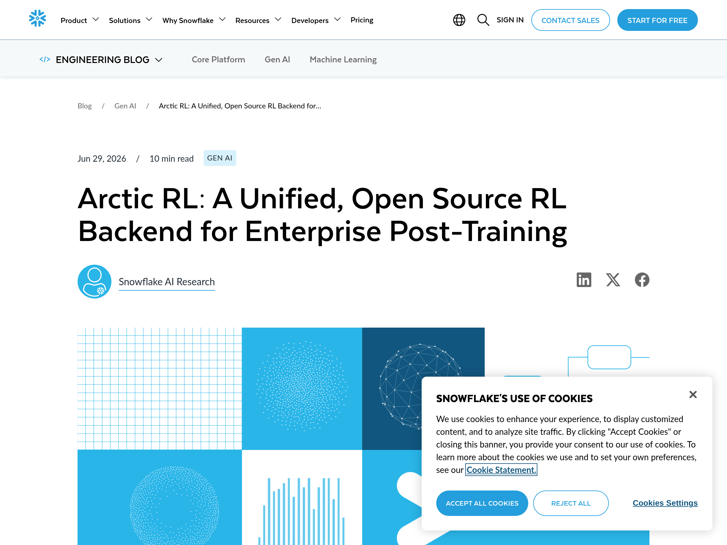 Screenshot of Arctic RL website