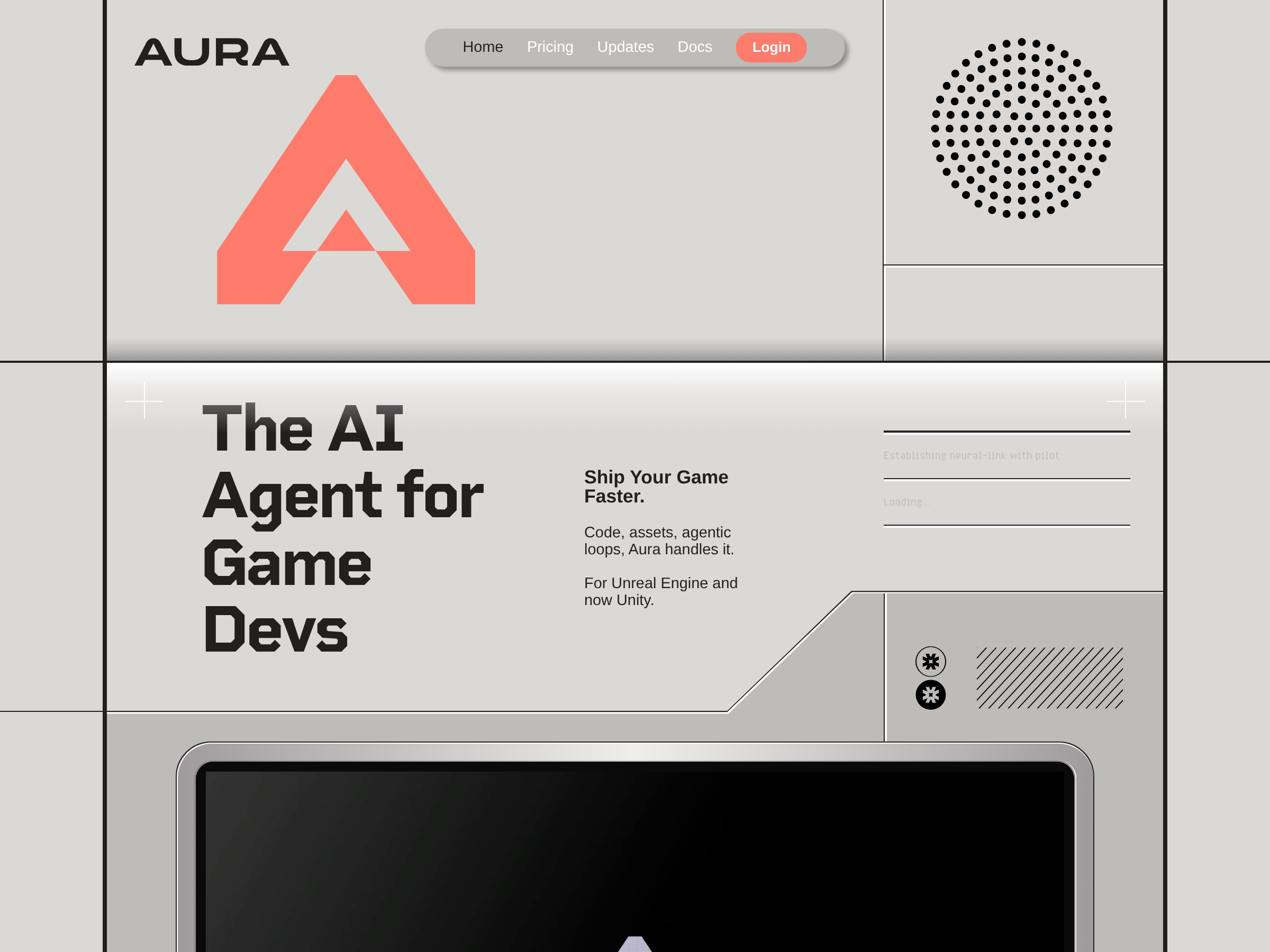 Screenshot of Aura website