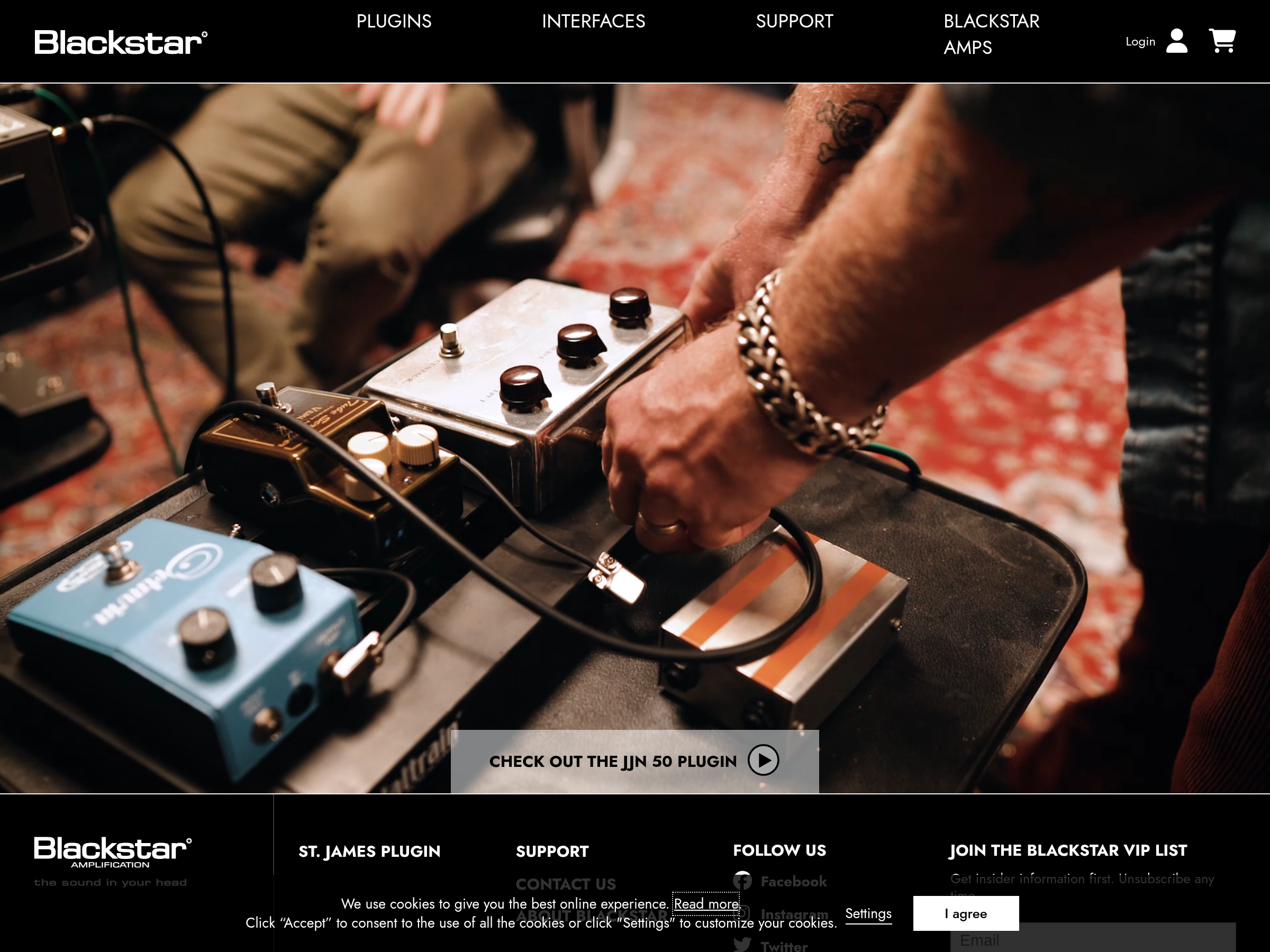 Screenshot of Blackstar Plugins website
