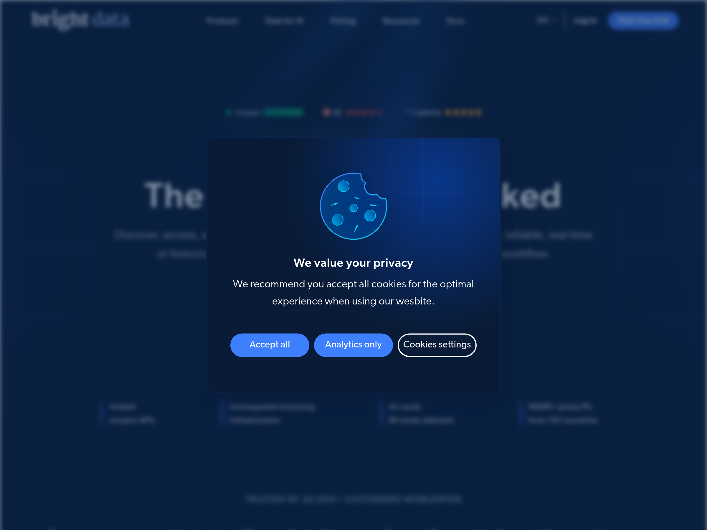 Screenshot of Bright Data website