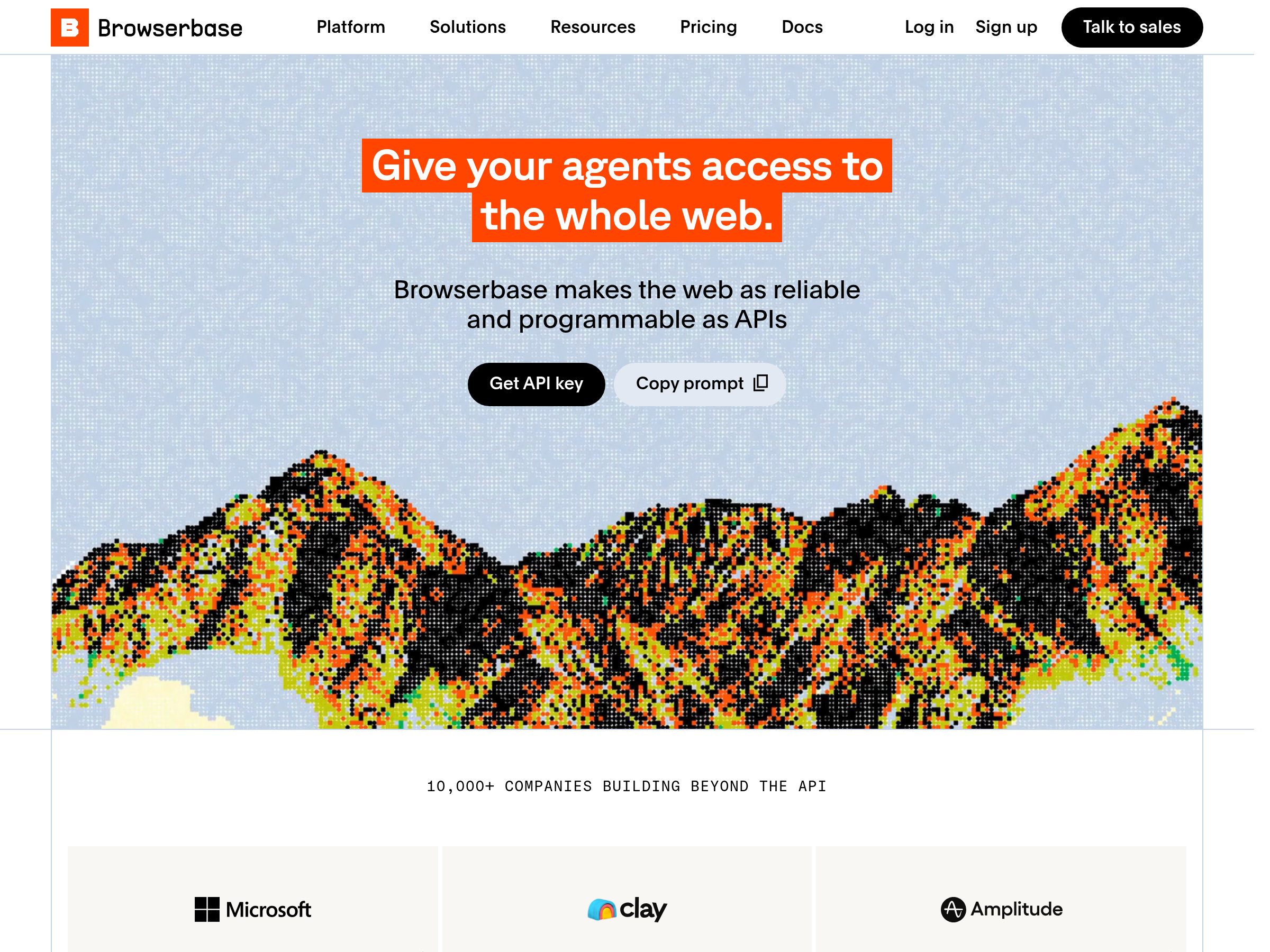 Screenshot of Browserbase website