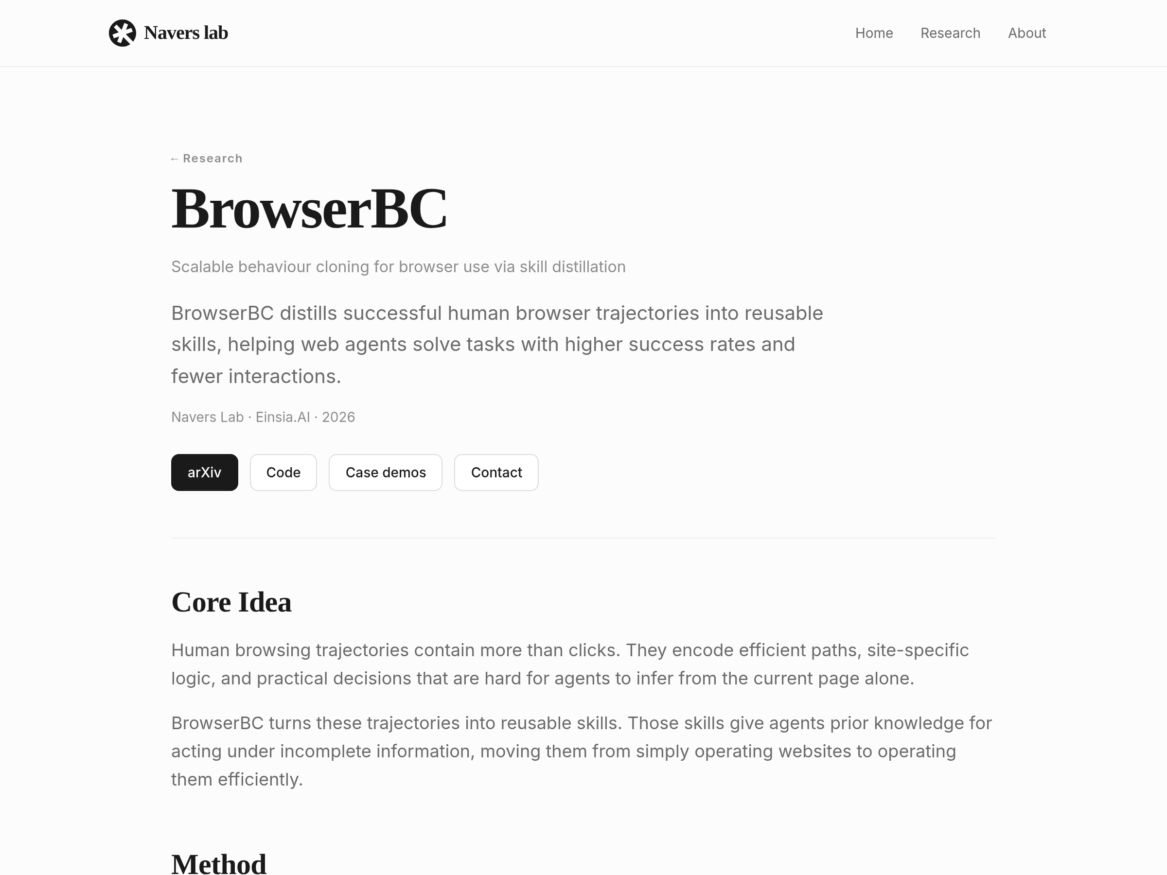 Screenshot of BrowserBC website