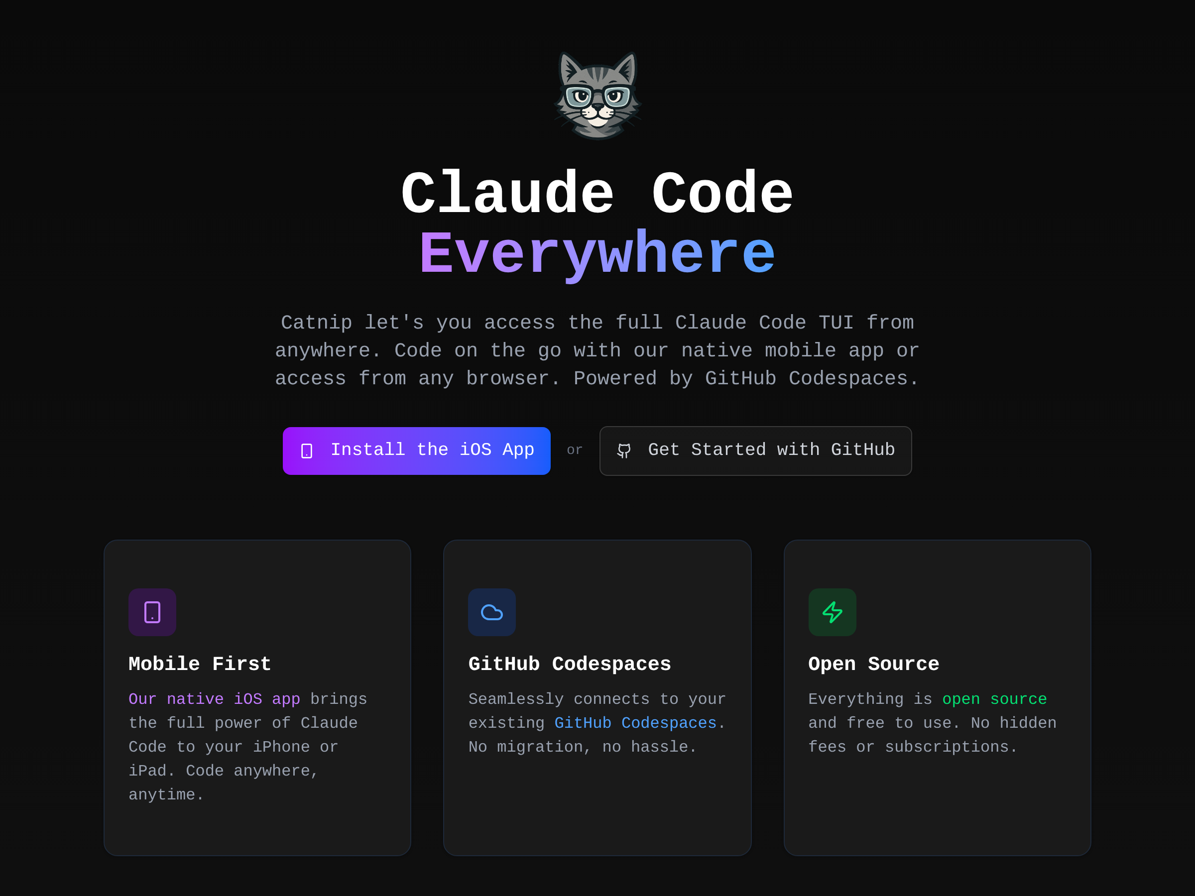 Screenshot of Catnip website