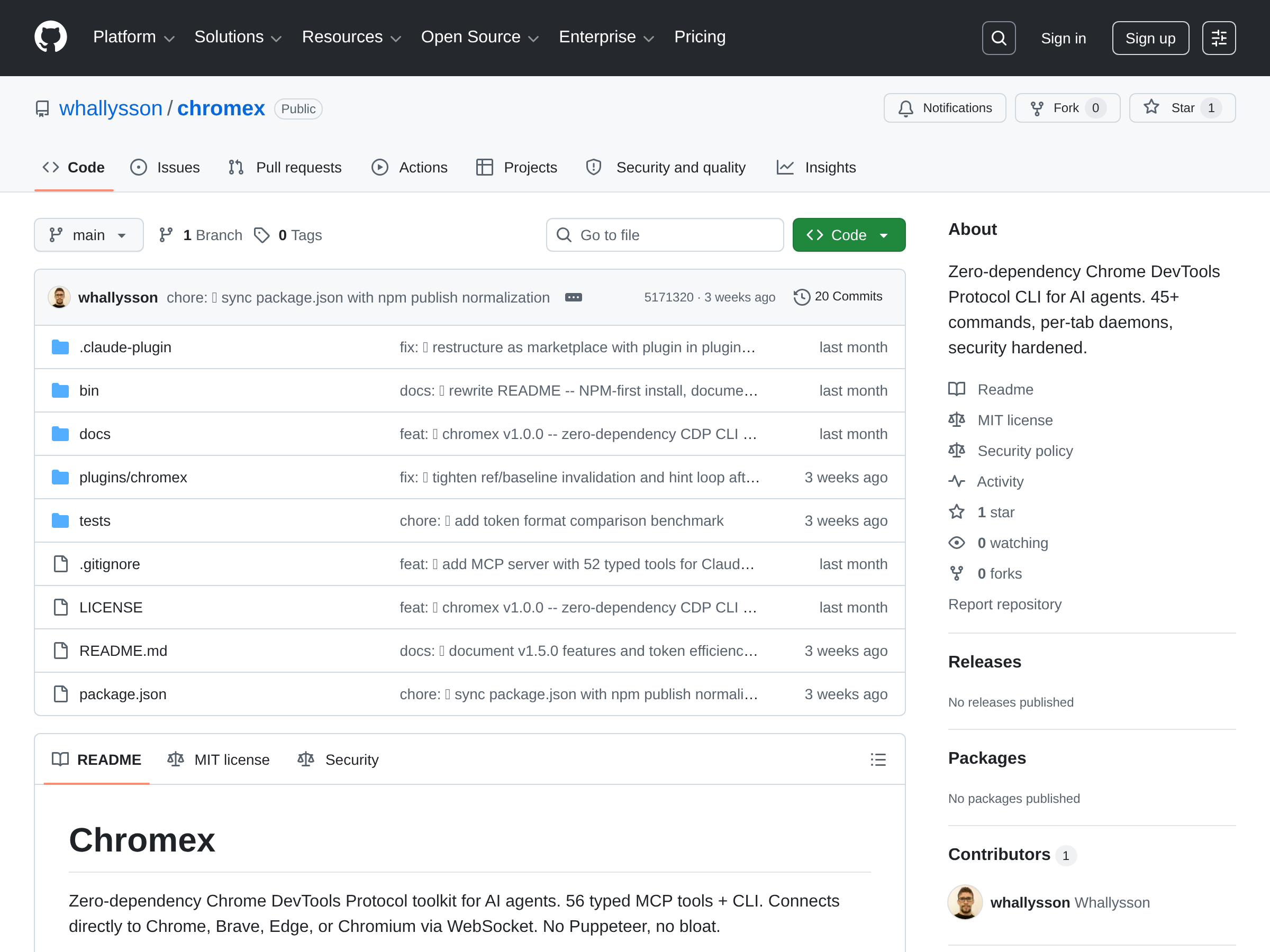 Screenshot of Chromex website