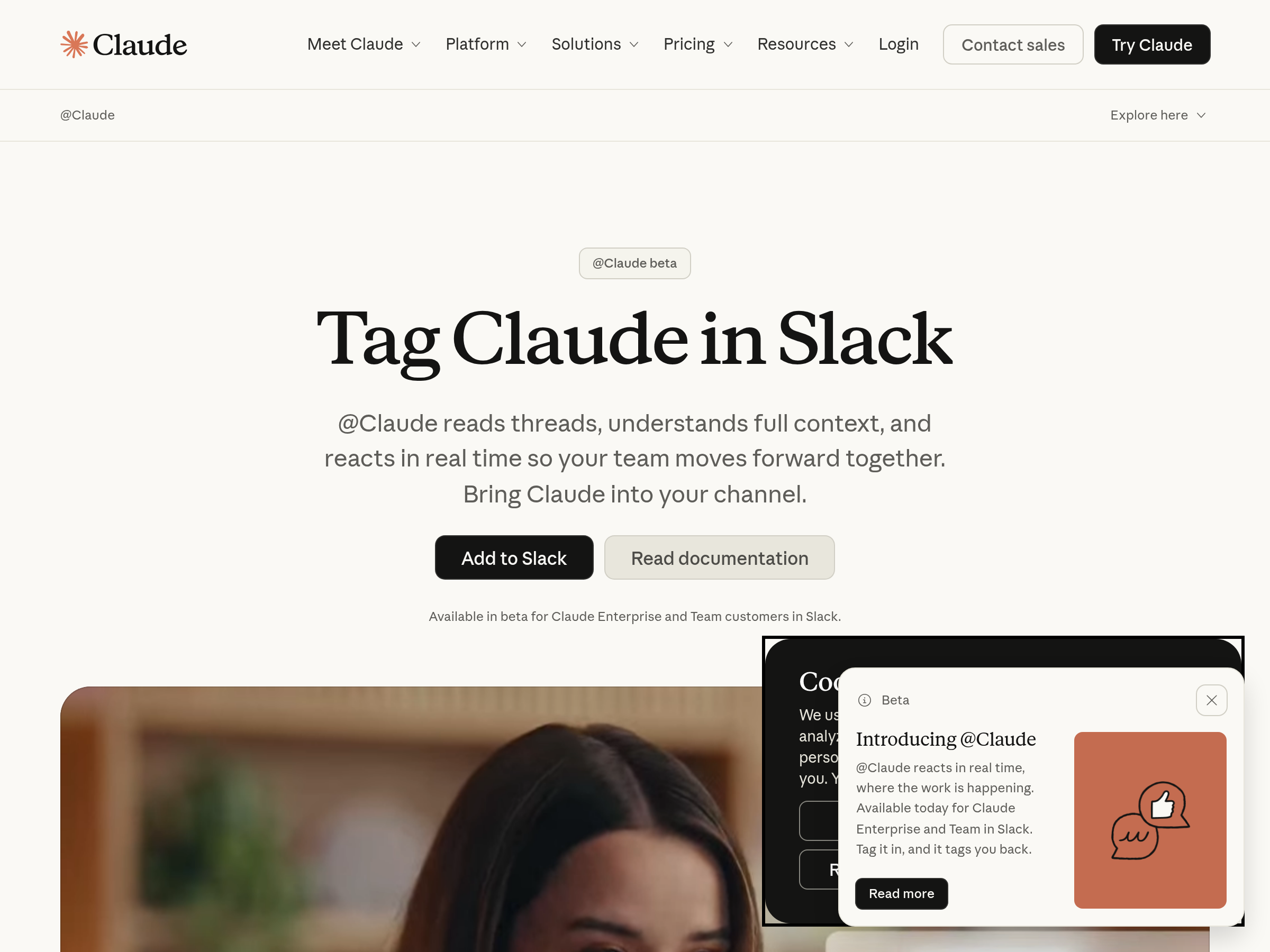 Screenshot of Claude Tag website