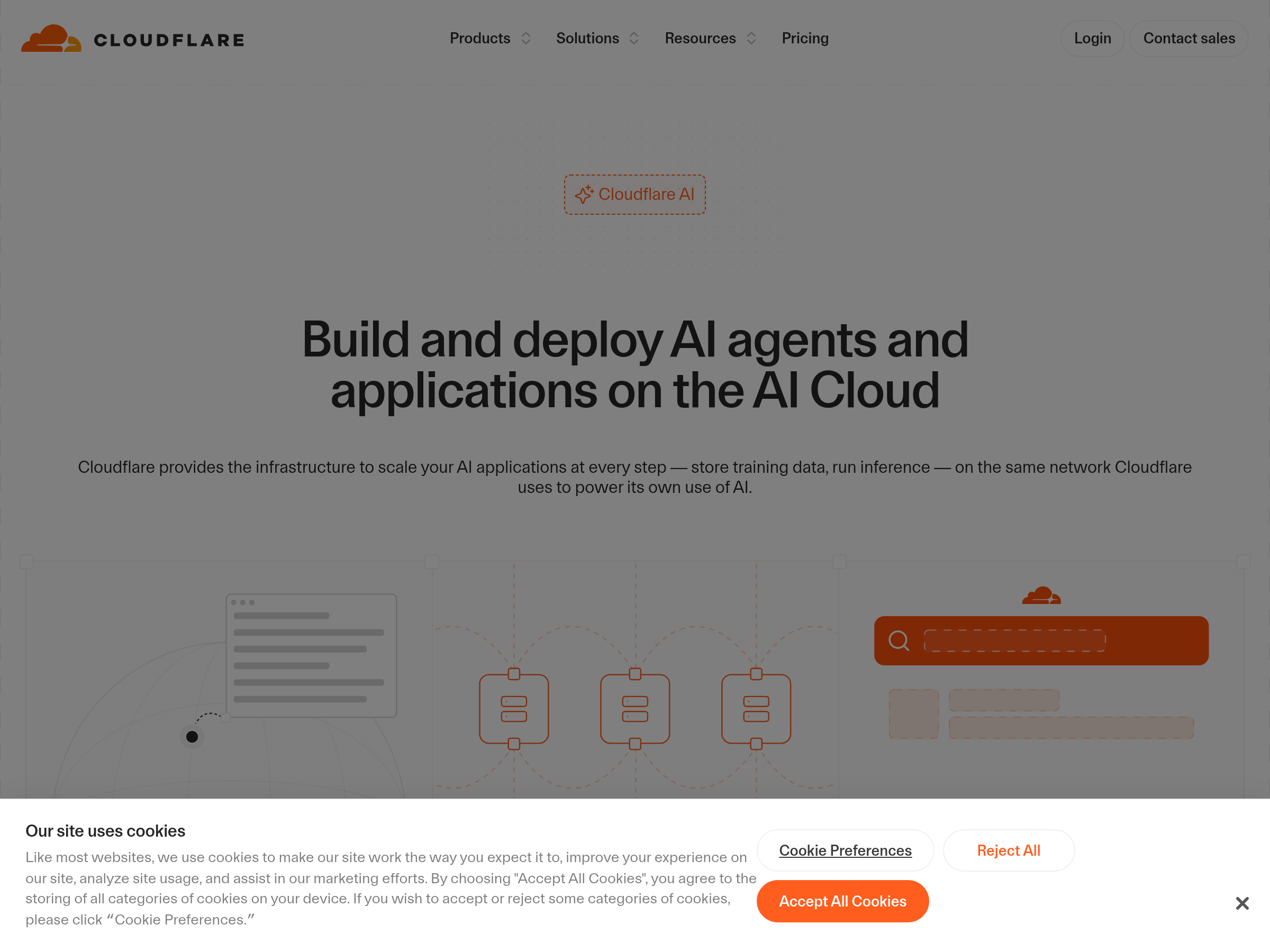 Screenshot of Cloudflare AI Platform website