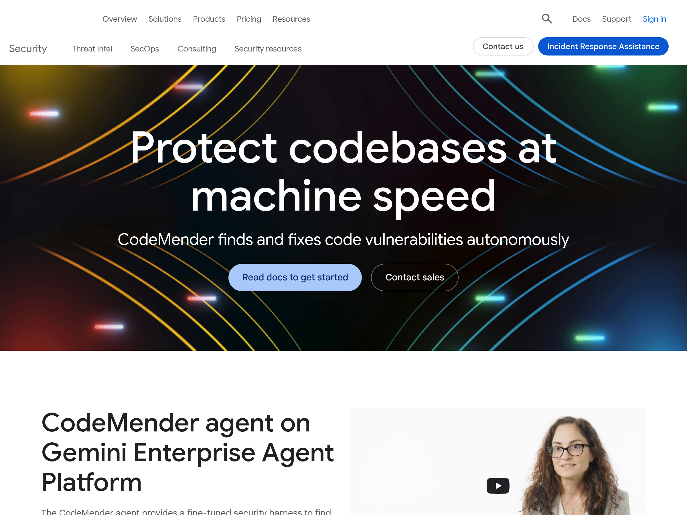 Screenshot of CodeMender website