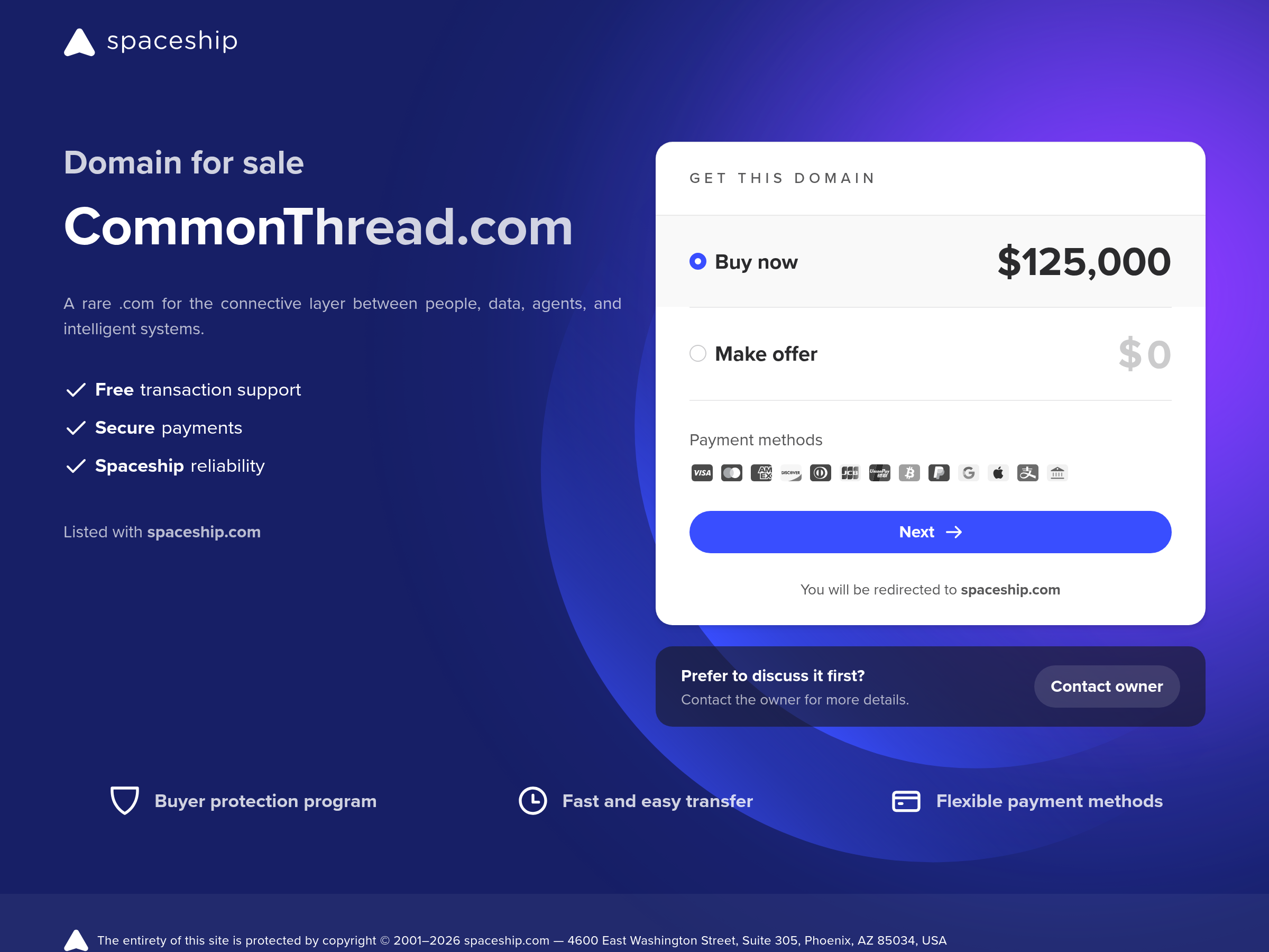 Screenshot of Common Thread website
