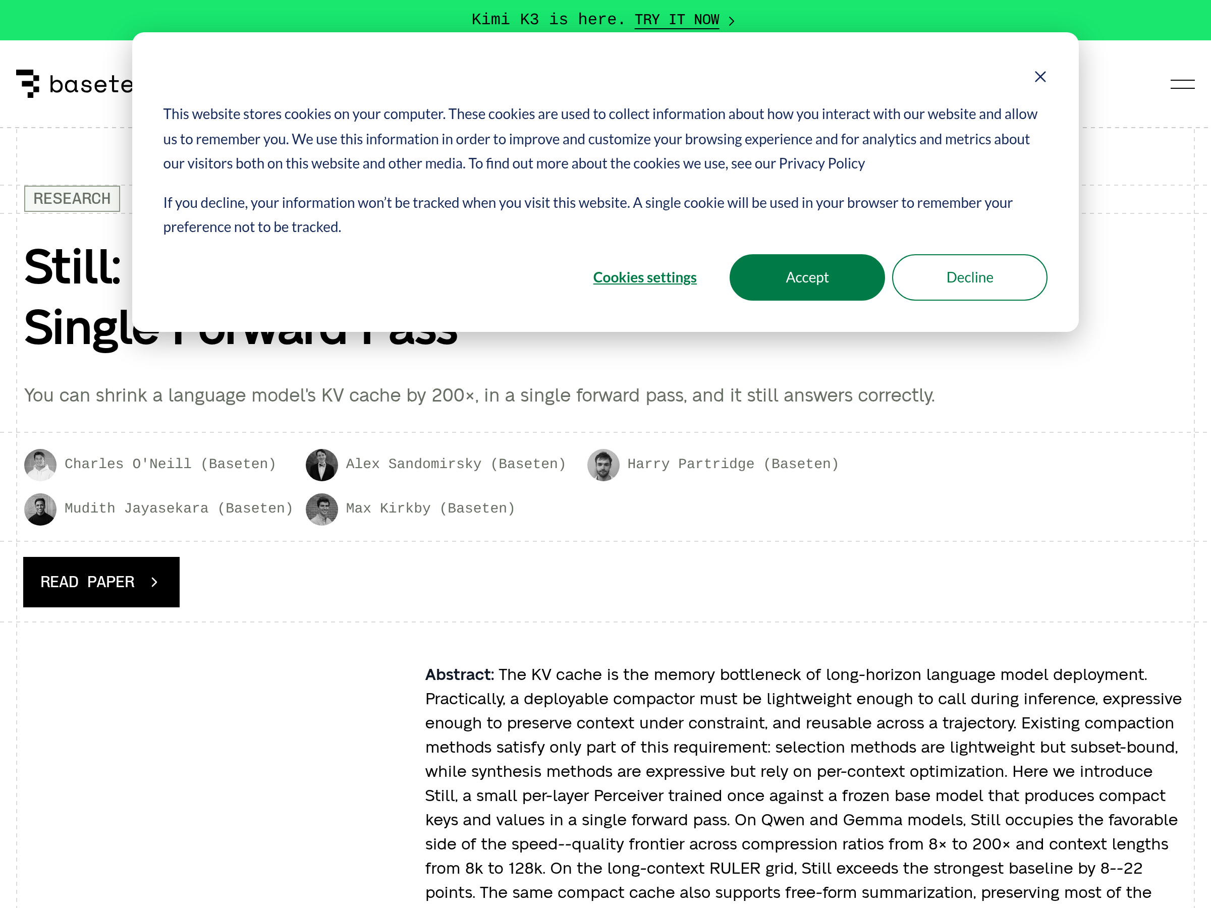 Screenshot of Still website