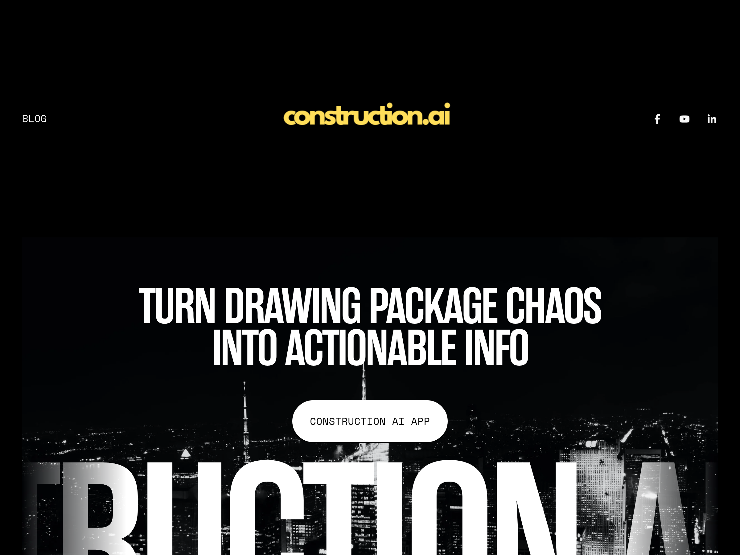 Screenshot of Construction AI website