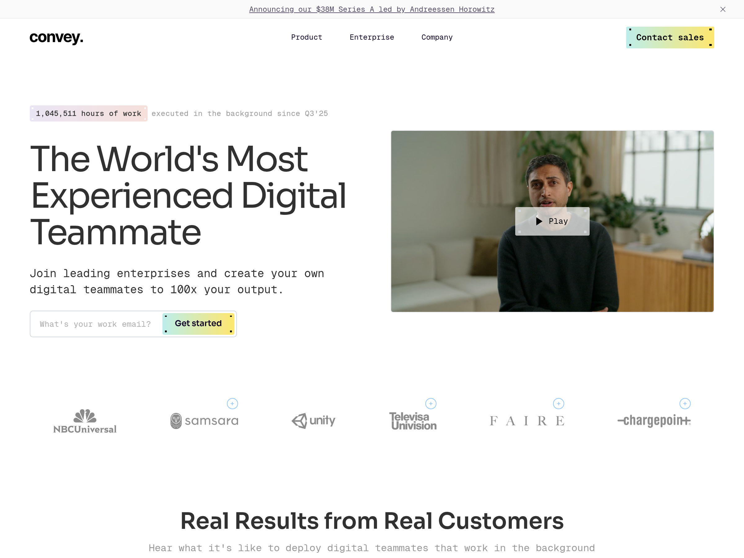 Screenshot of Convey website