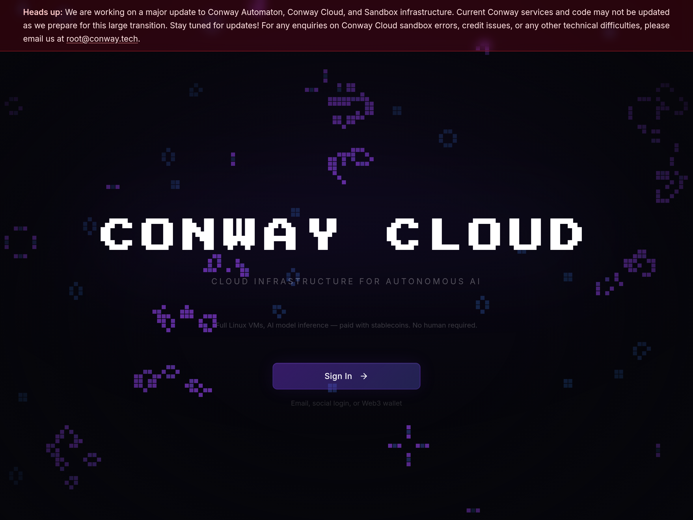 Screenshot of Conway Automaton website