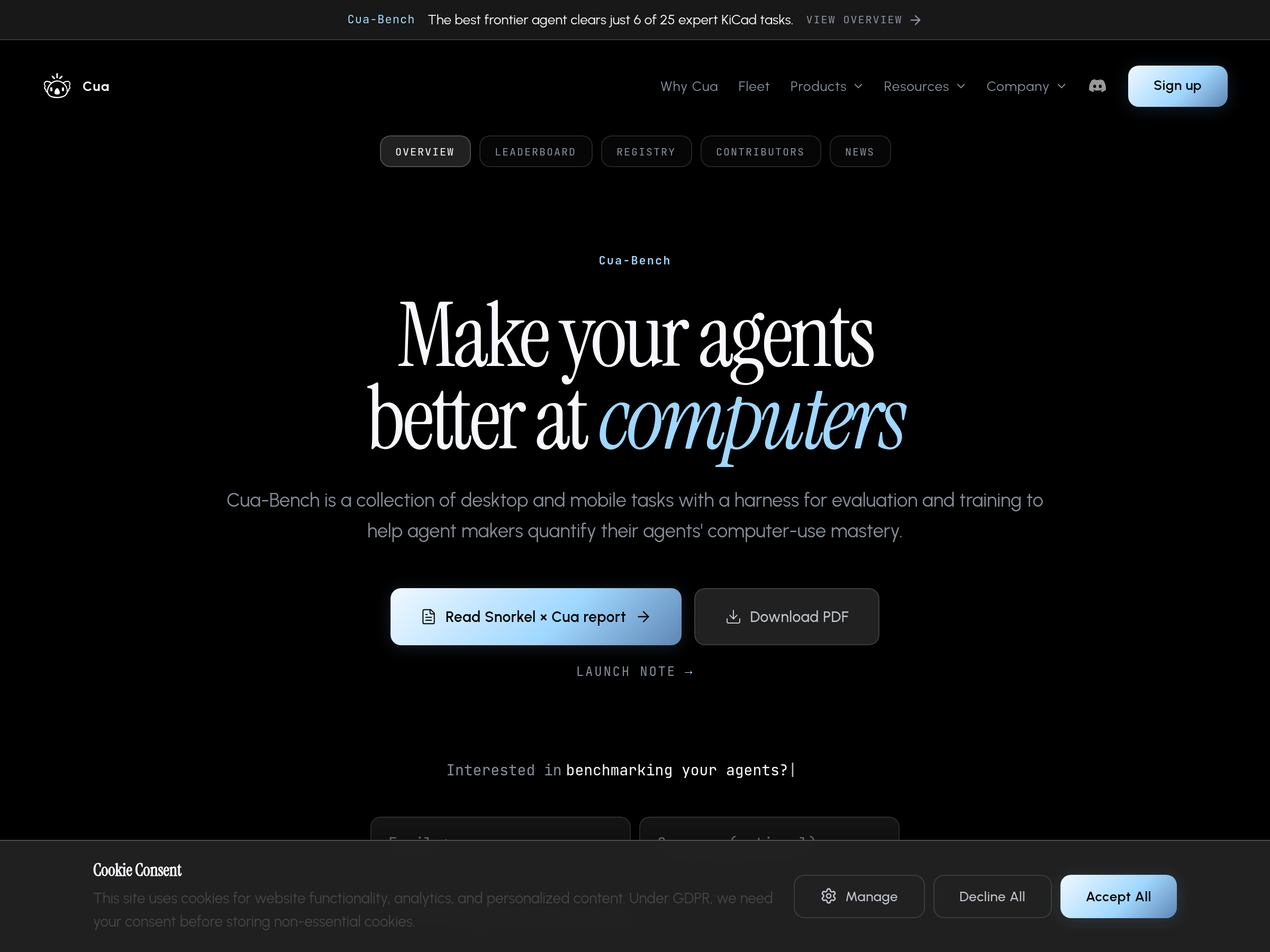 Screenshot of Cua-Bench website