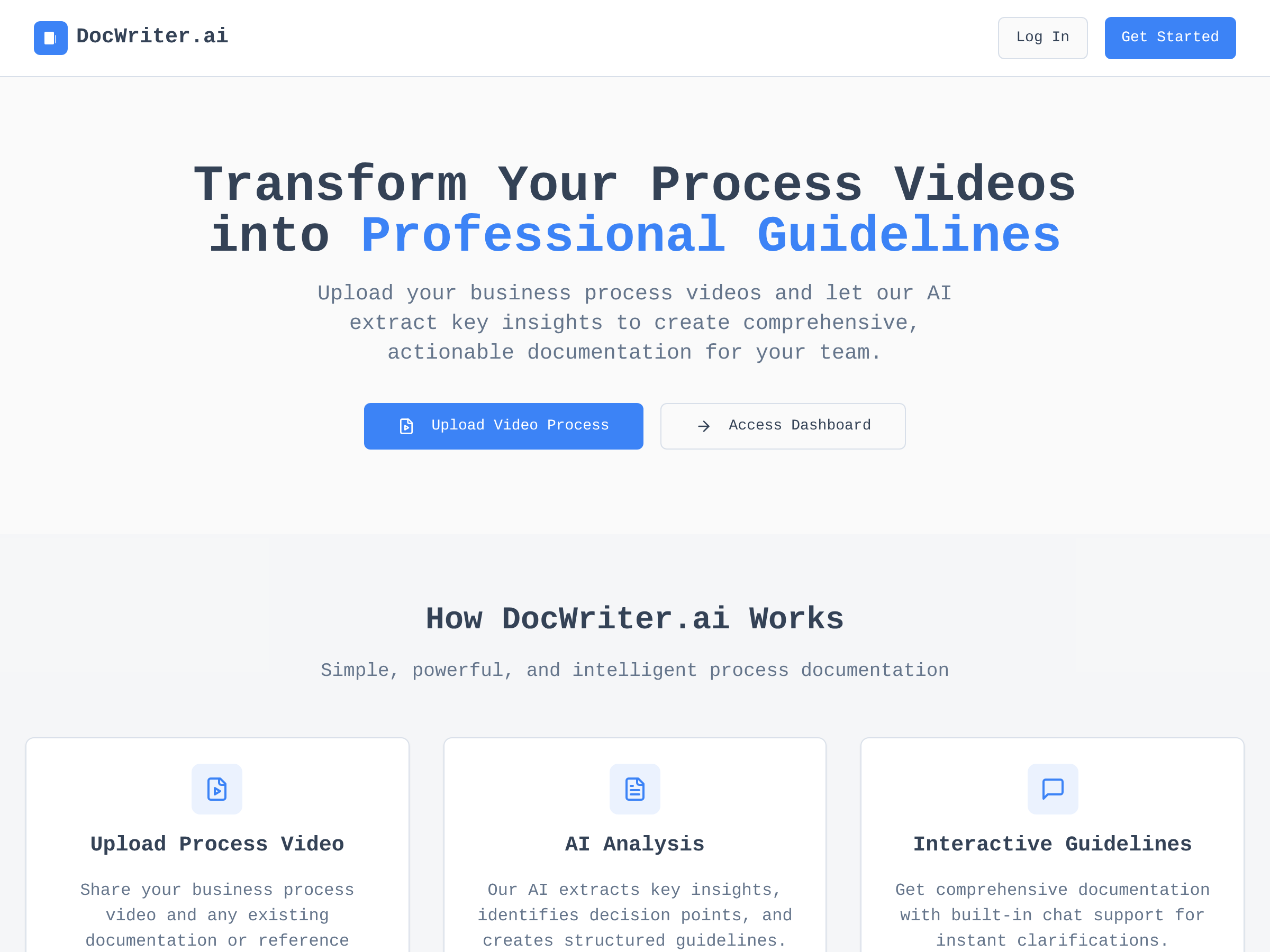Screenshot of DocWriter website