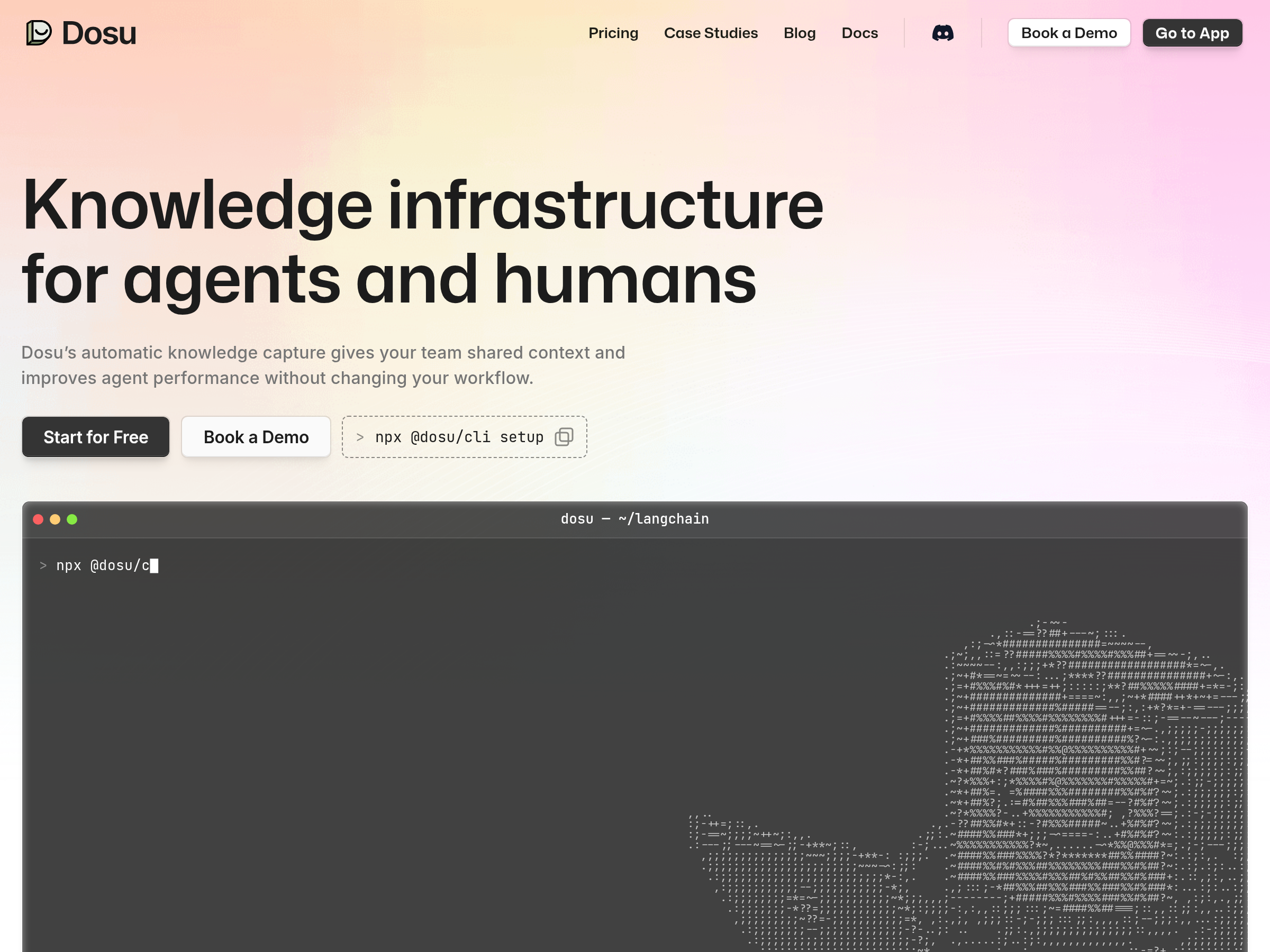 Screenshot of Dosu website