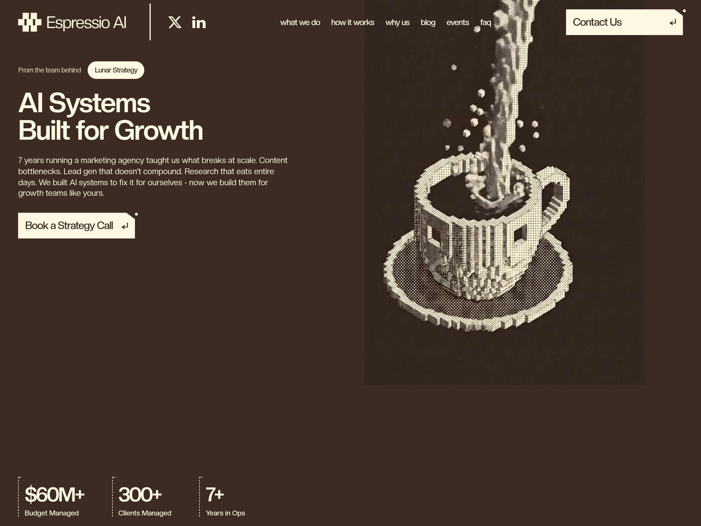 Screenshot of Espressio website