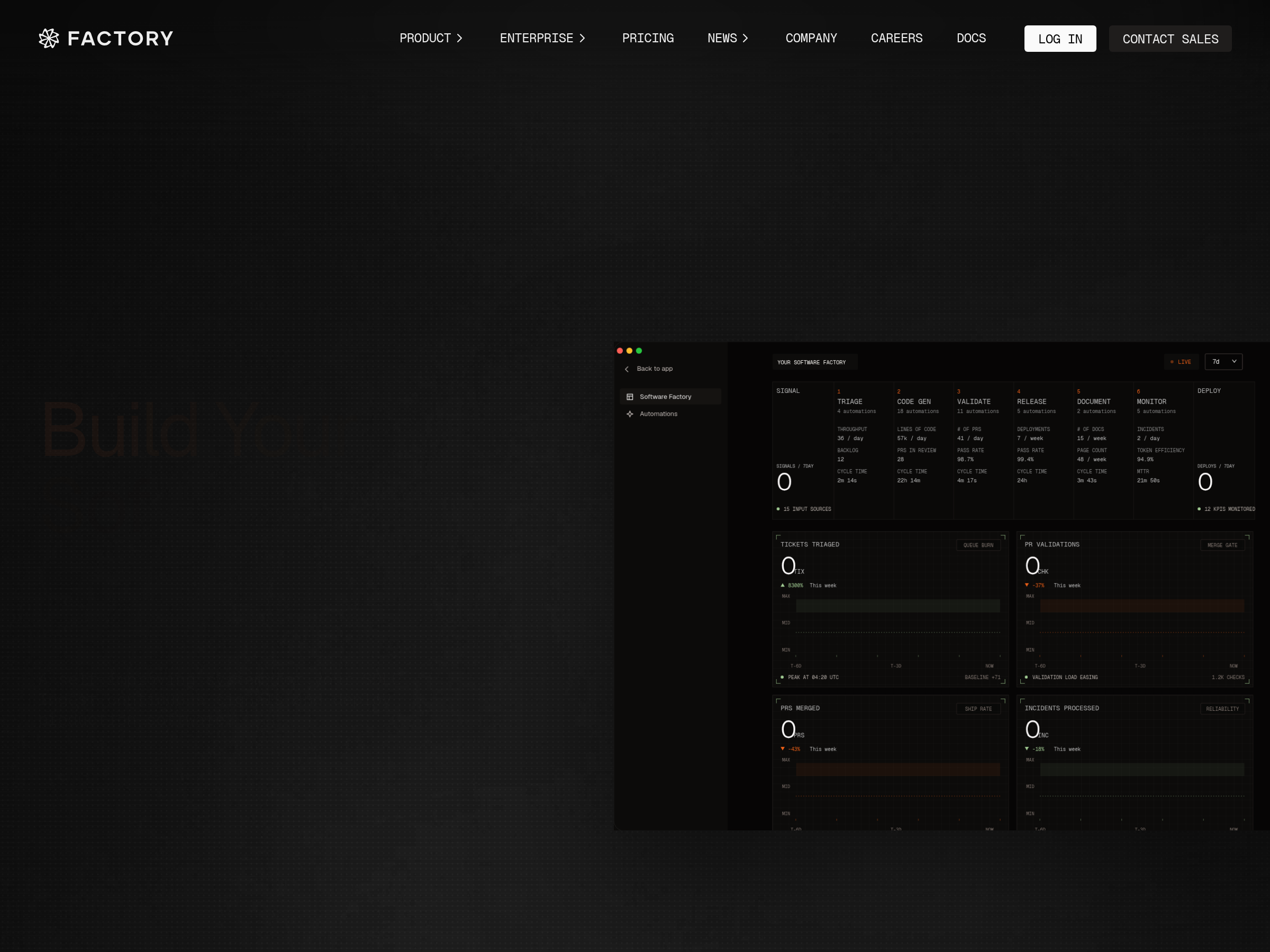 Screenshot of Factory Router website
