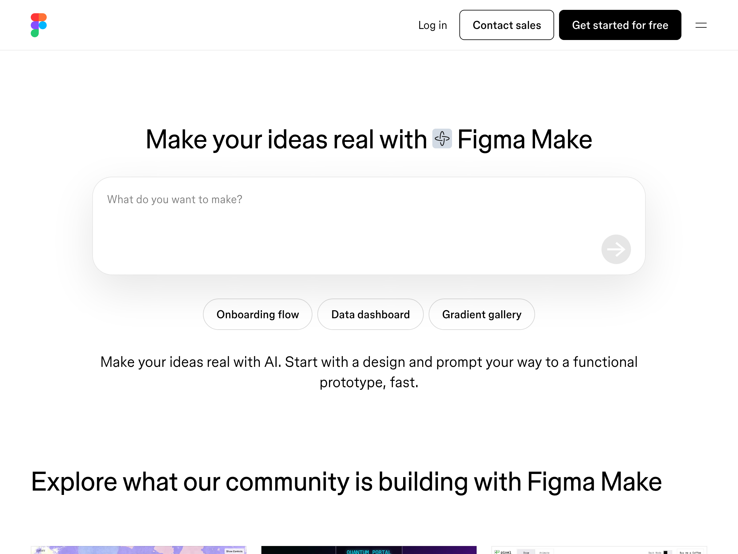 Screenshot of Figma Make website