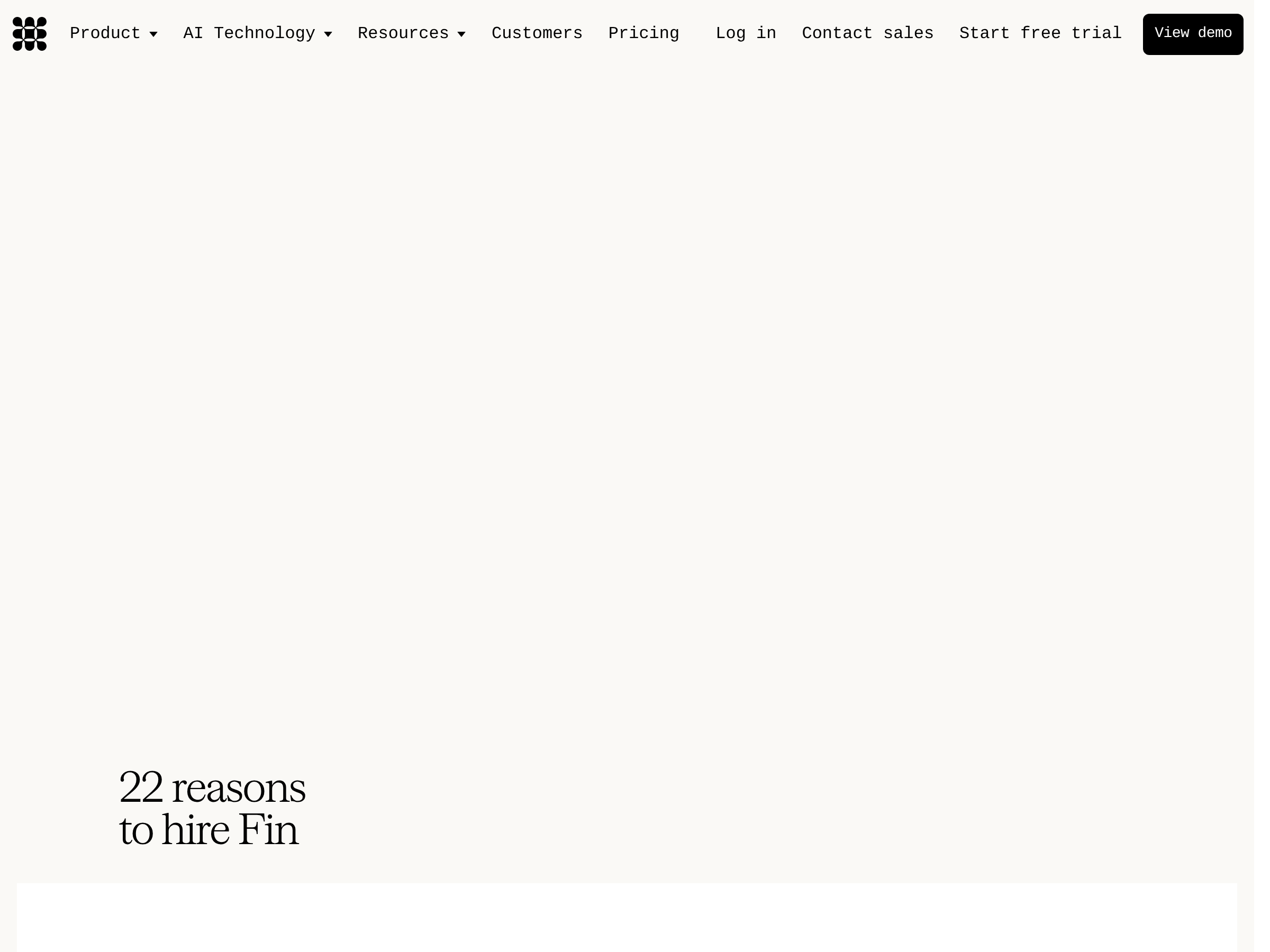 Screenshot of Fin website