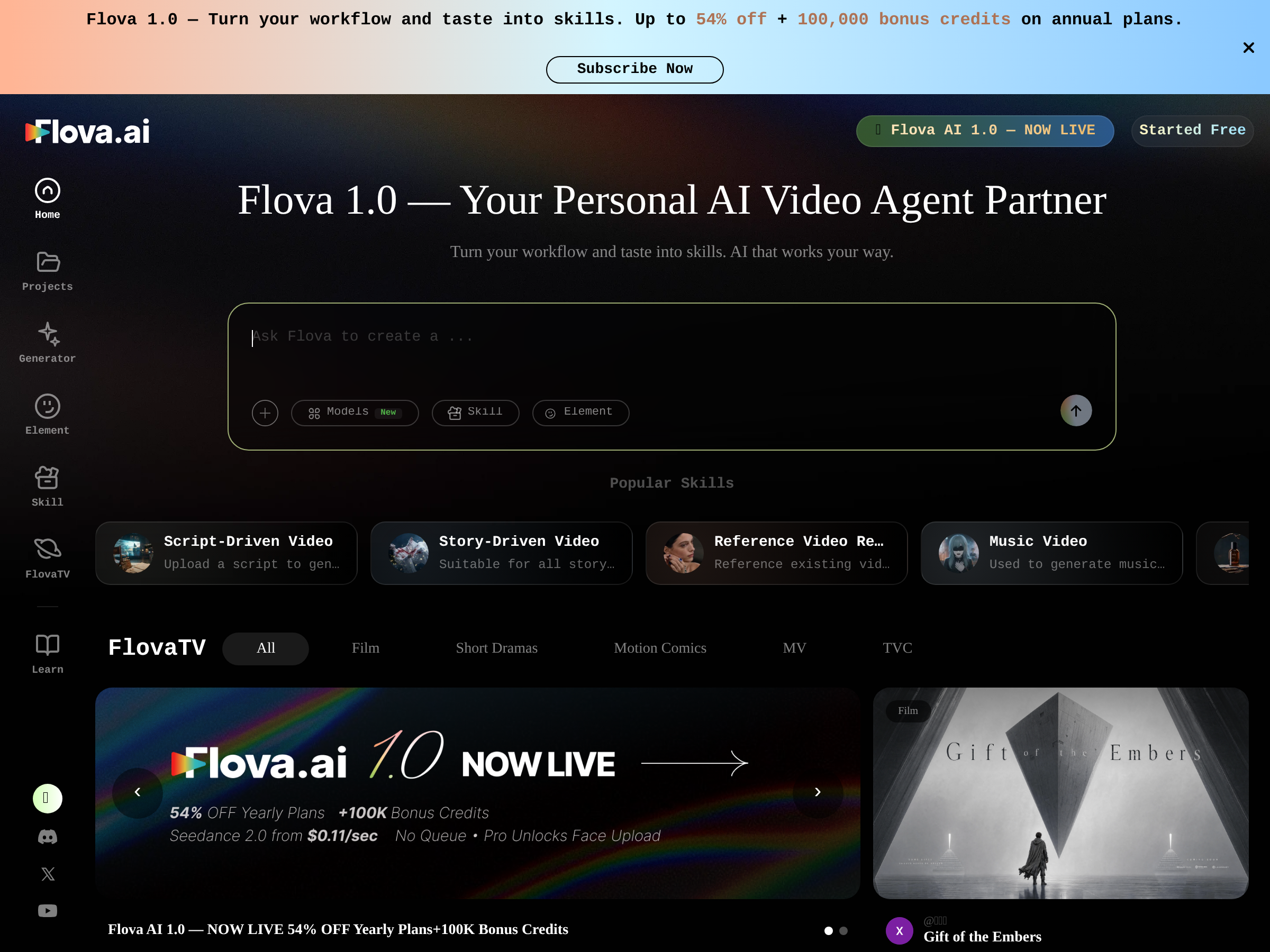Screenshot of FlovaAI website