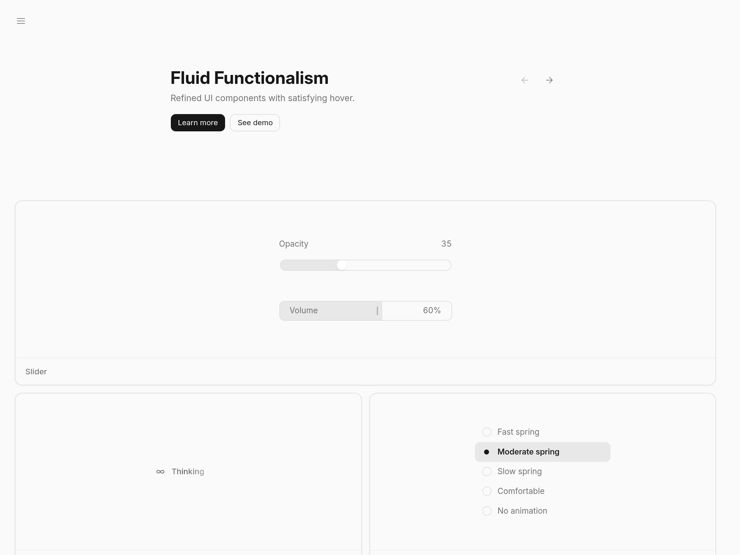 Screenshot of Fluid Functionalism website