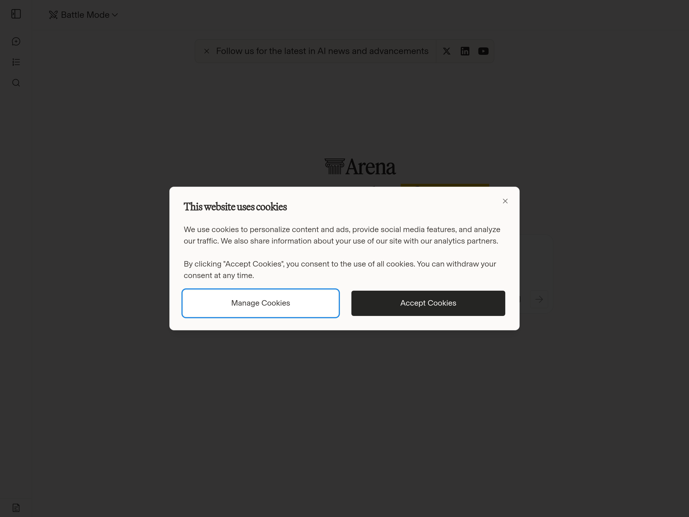 Screenshot of Fullstack Code Arena website