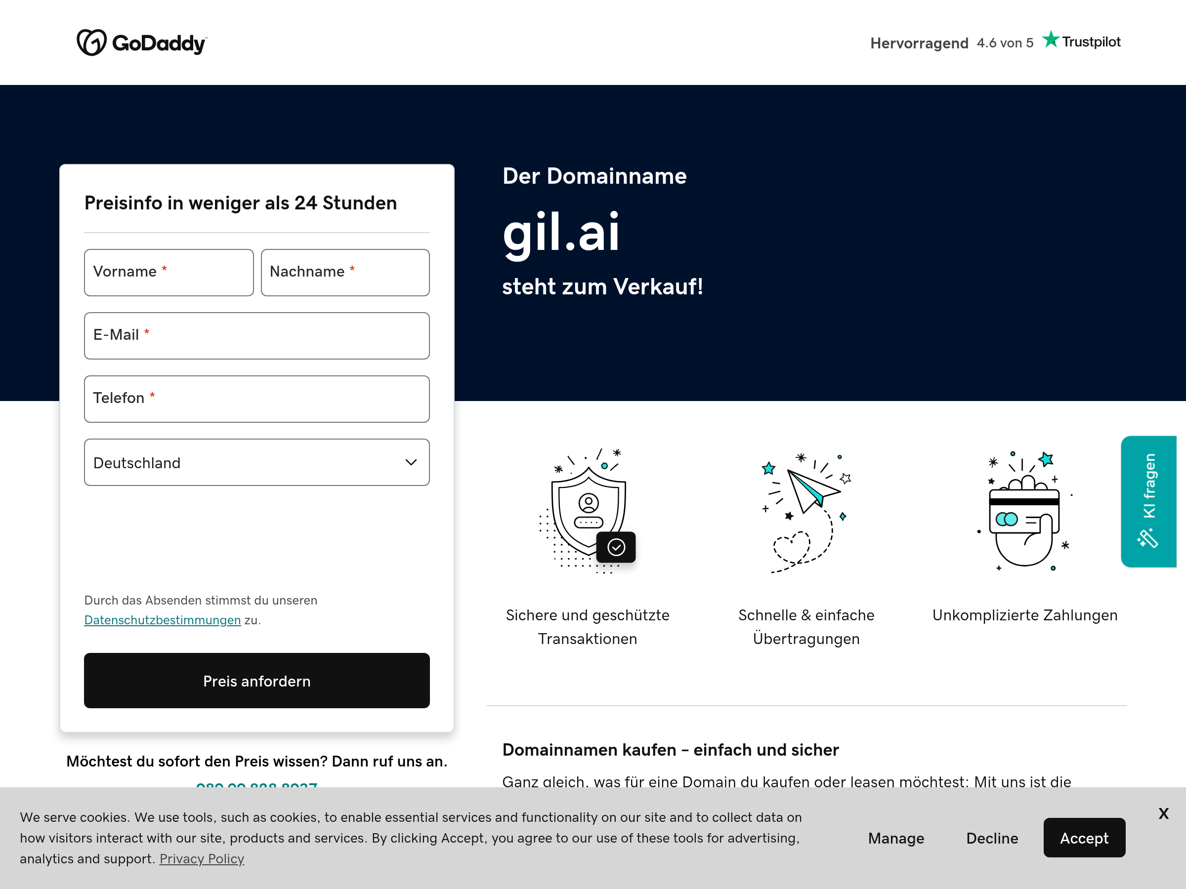 Screenshot of Gil website