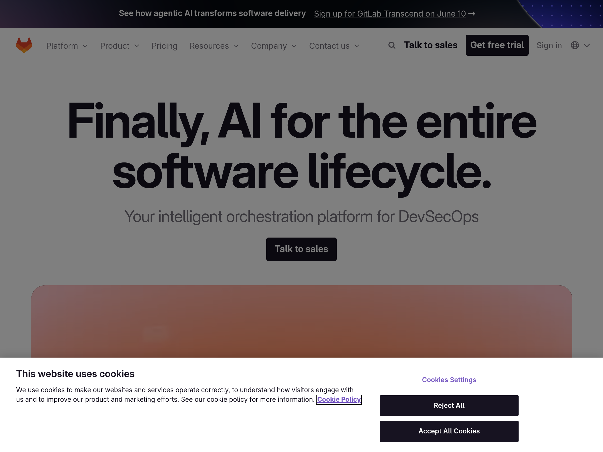 Screenshot of GitLab Act 2 website