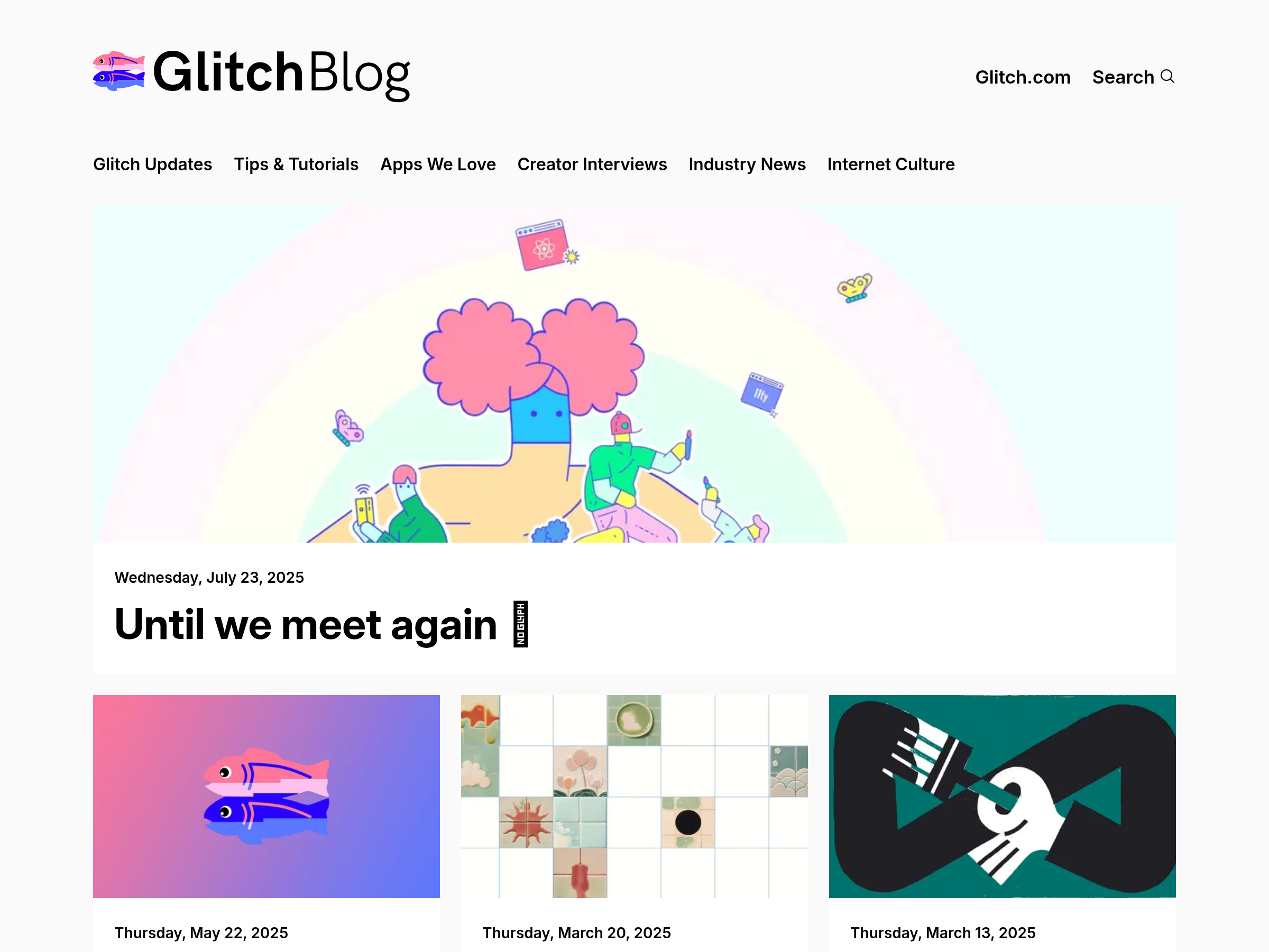 Screenshot of GLITCH website