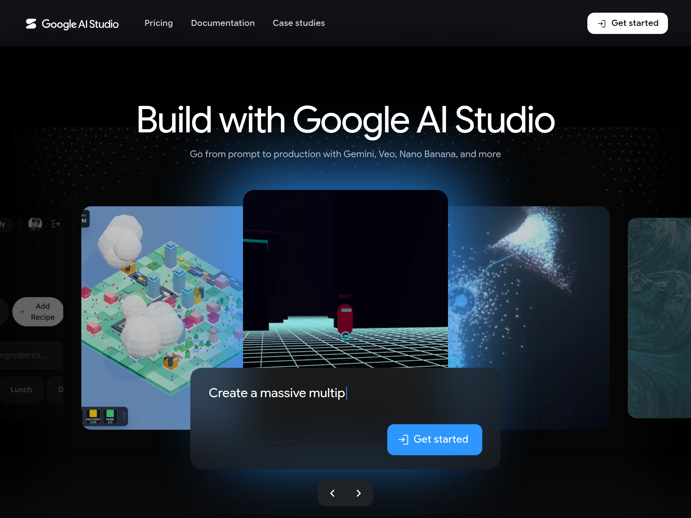 Screenshot of Google AI Studio Android app builder website