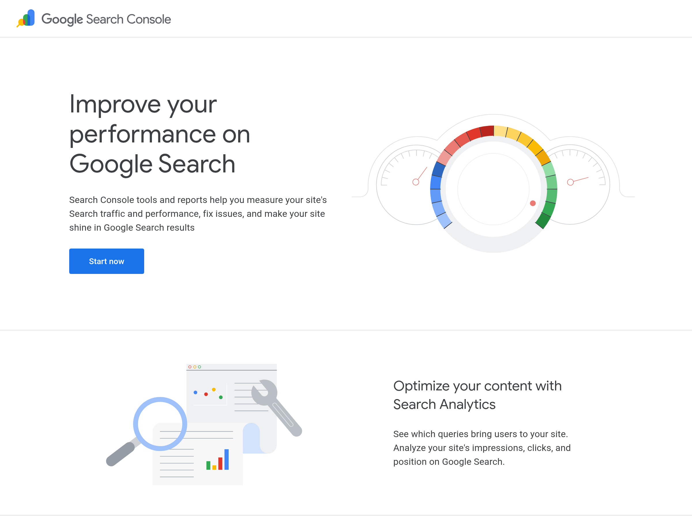 Screenshot of Google Search Console website