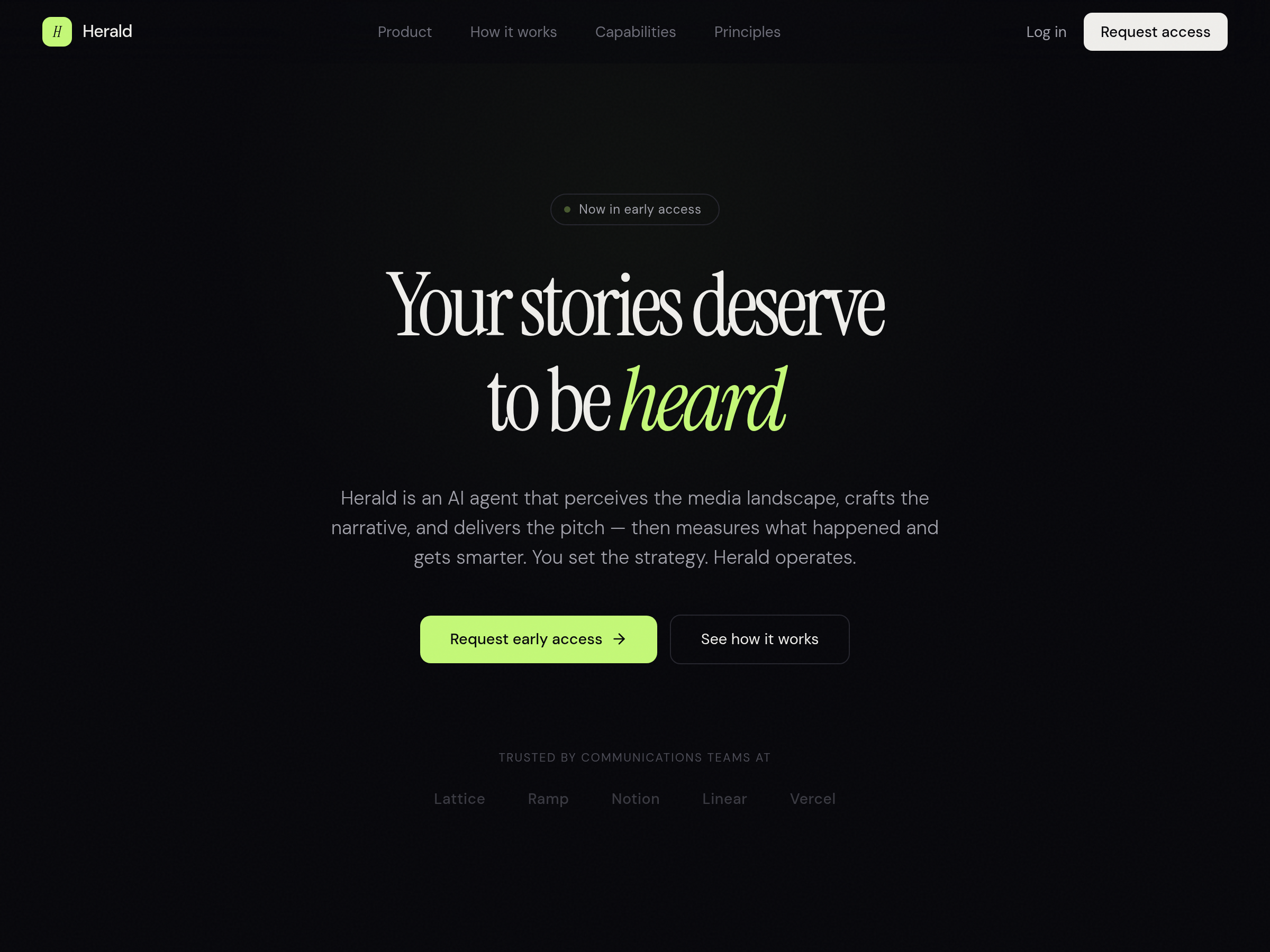 Screenshot of Herald website