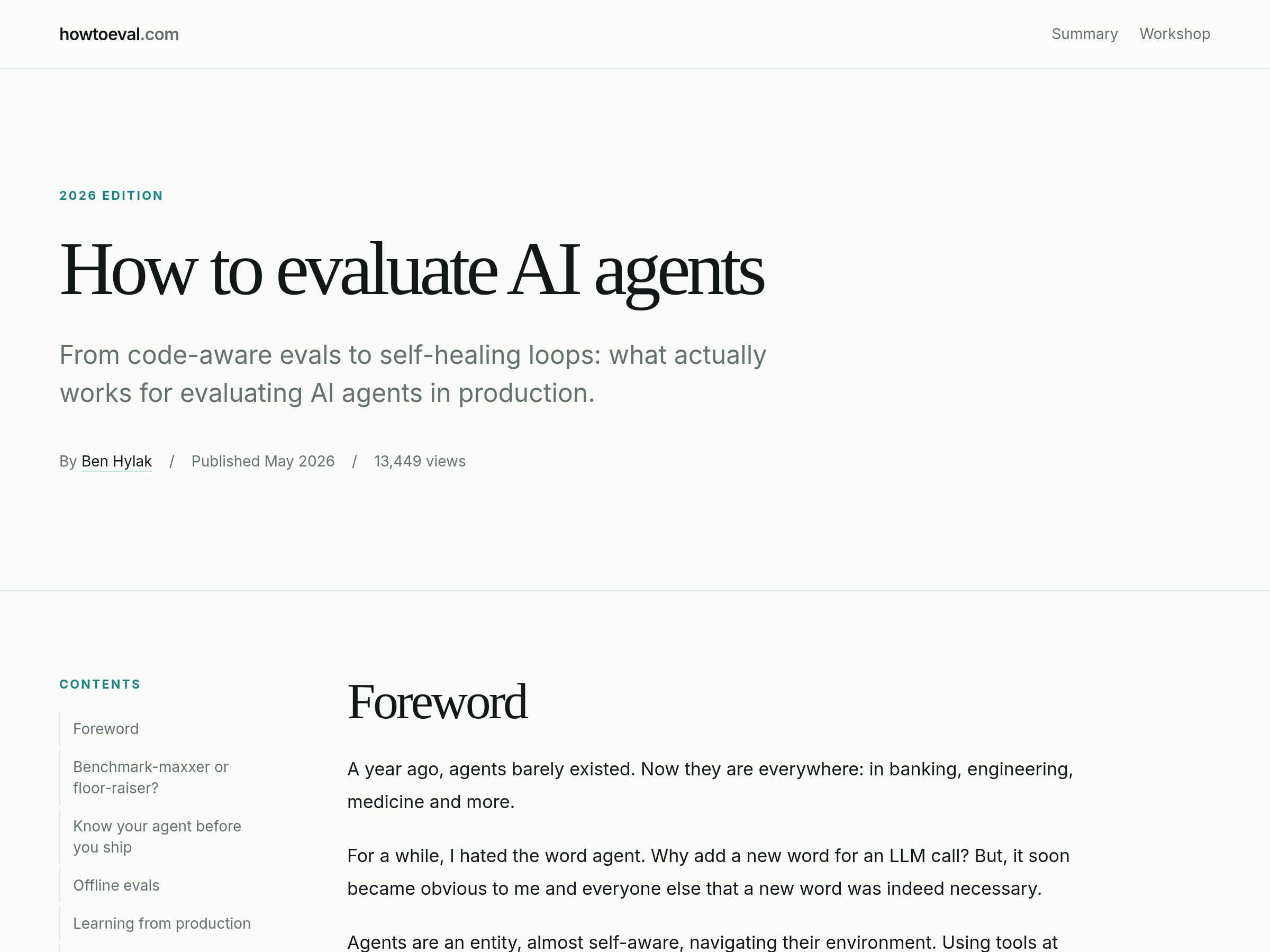 Screenshot of howtoeval website