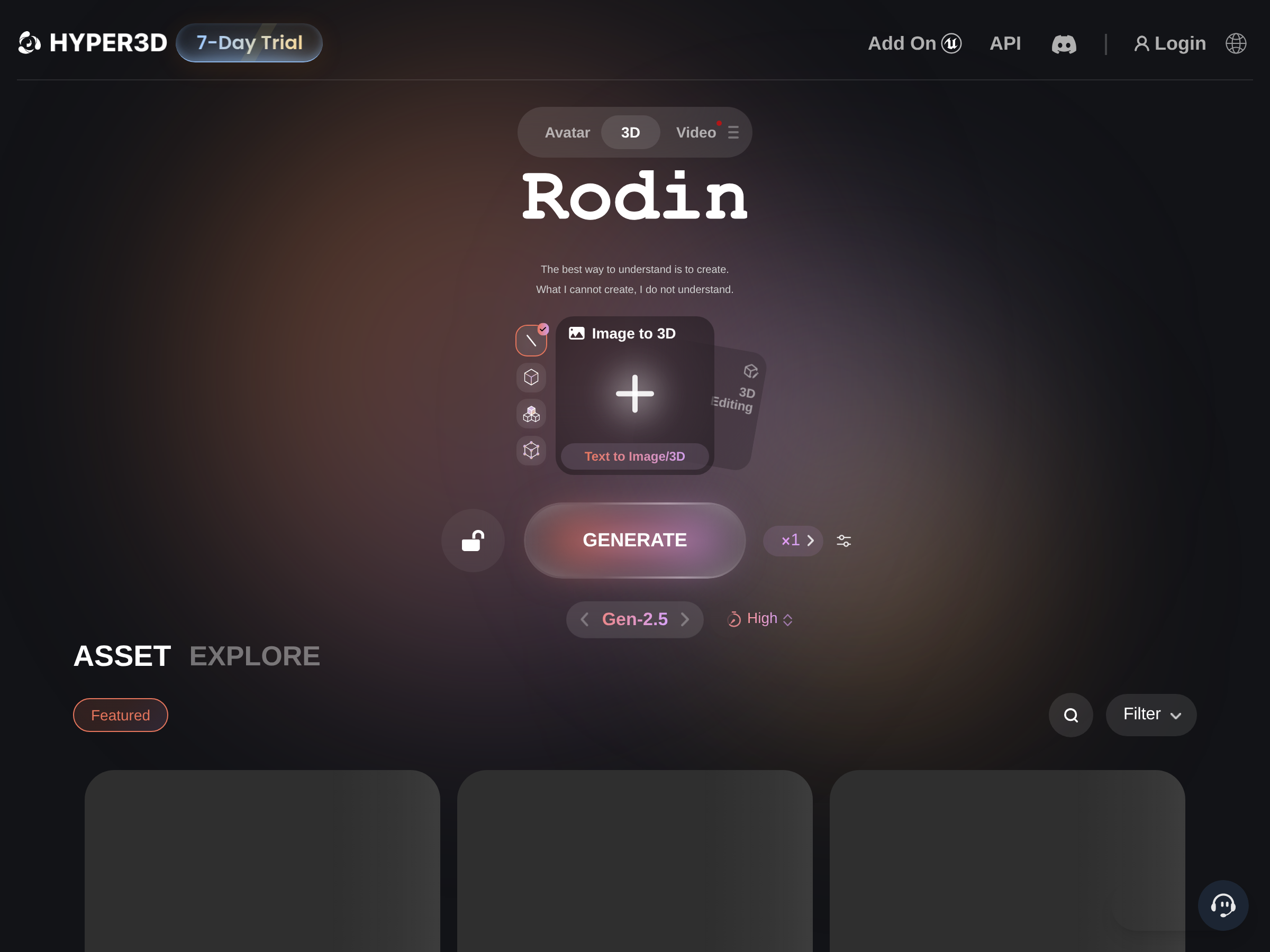 Screenshot of Hyper3D website