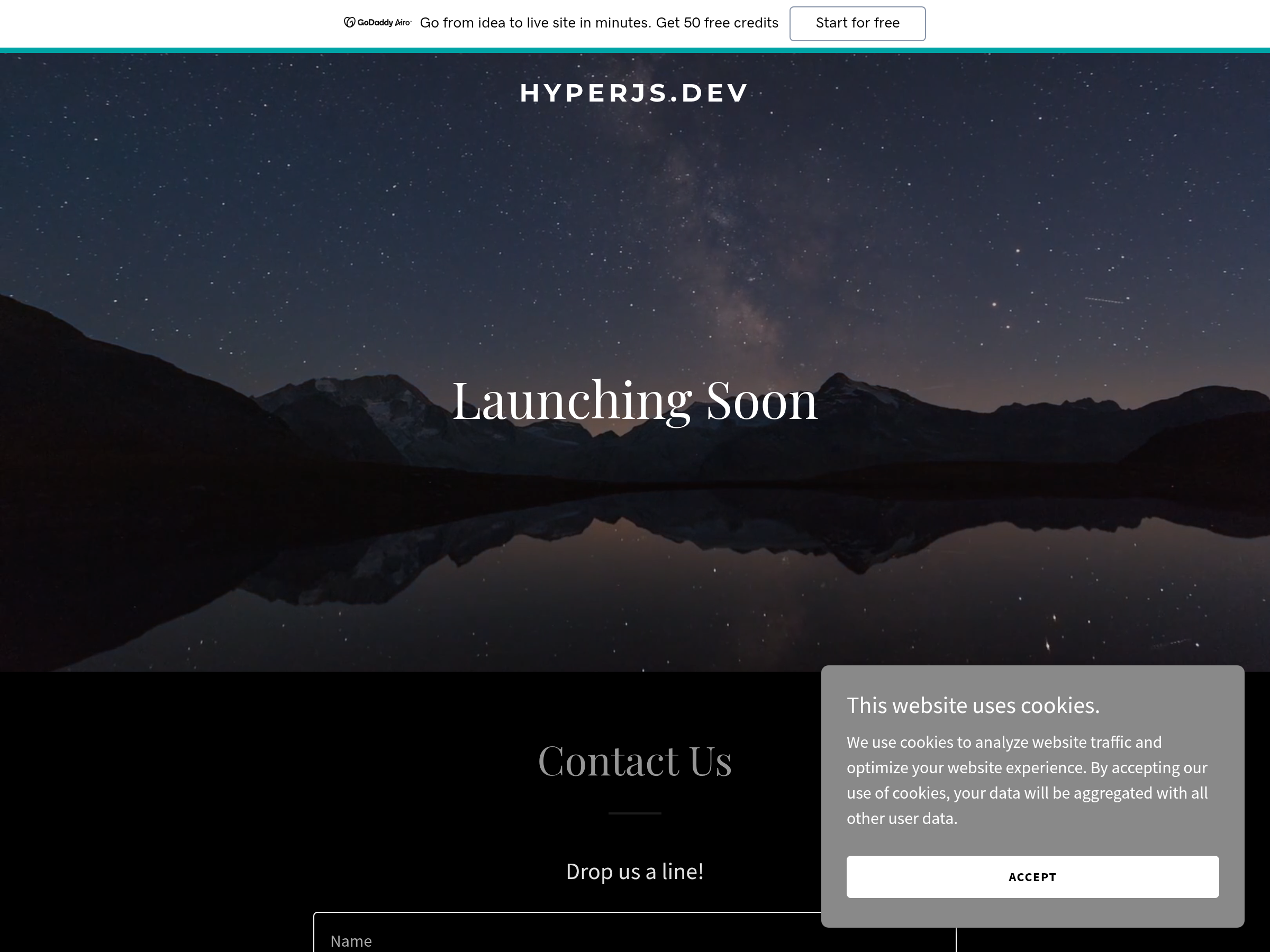 Screenshot of HyperJS website