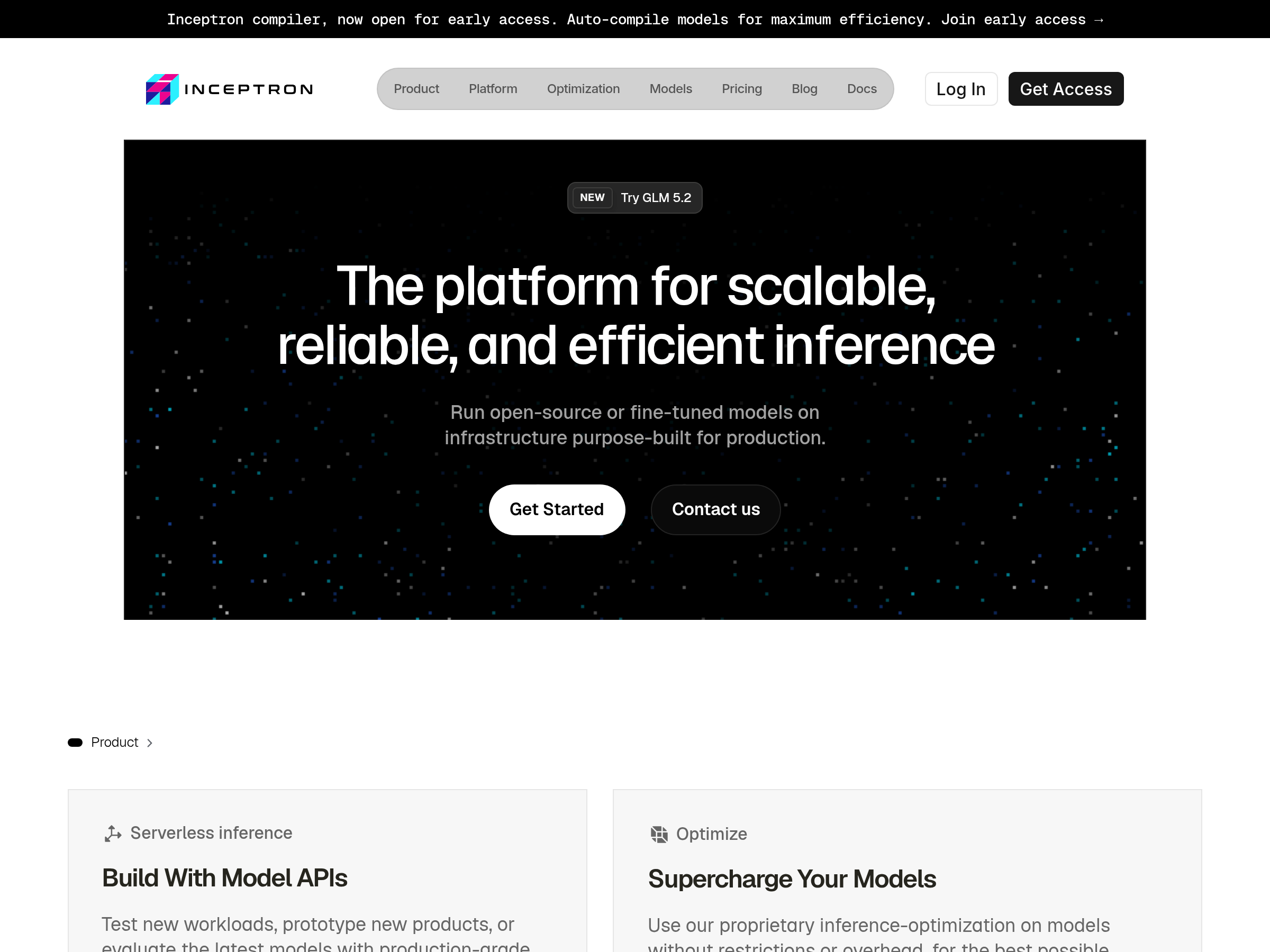 Screenshot of Inceptron website
