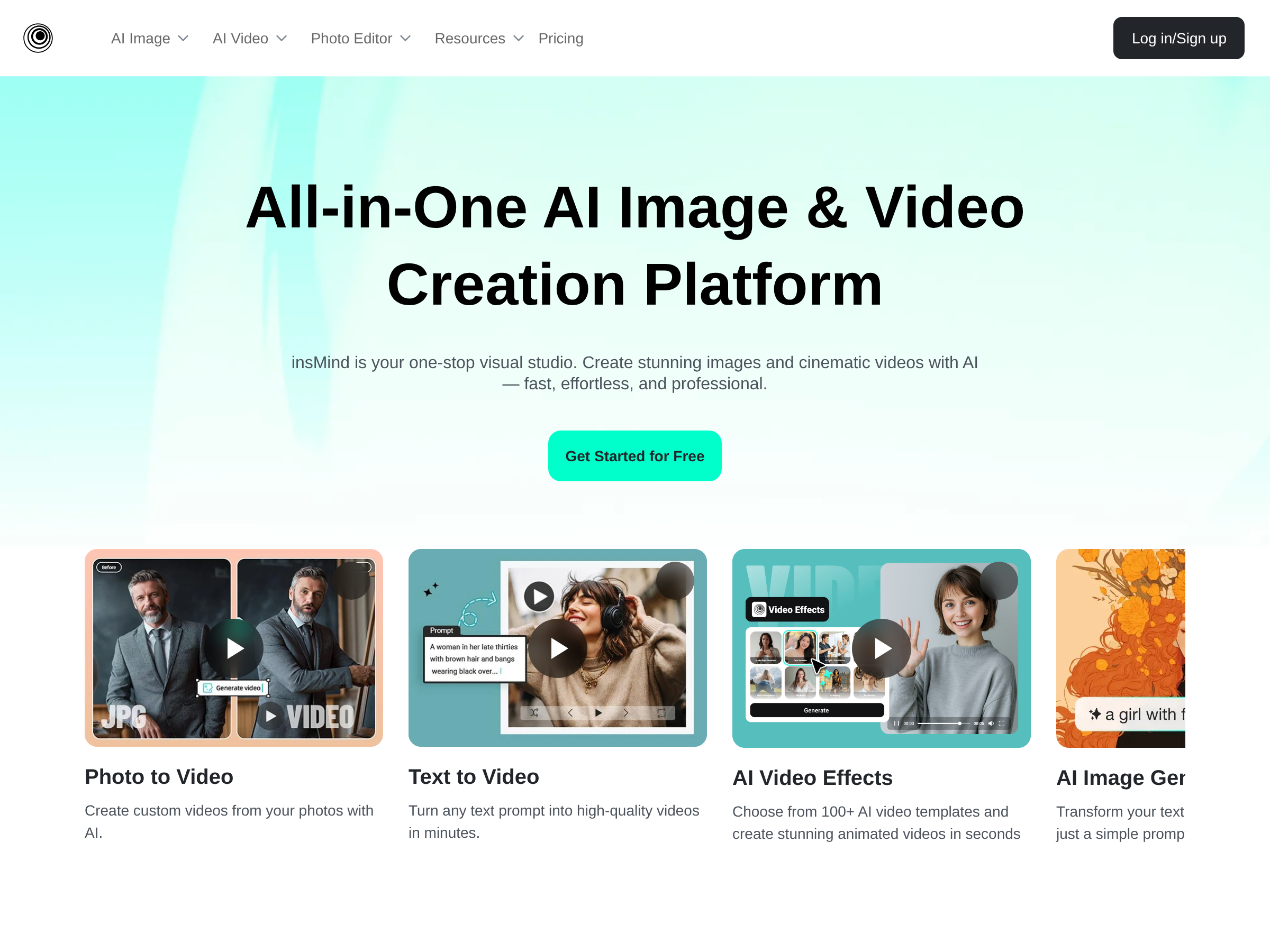 Screenshot of insMind website
