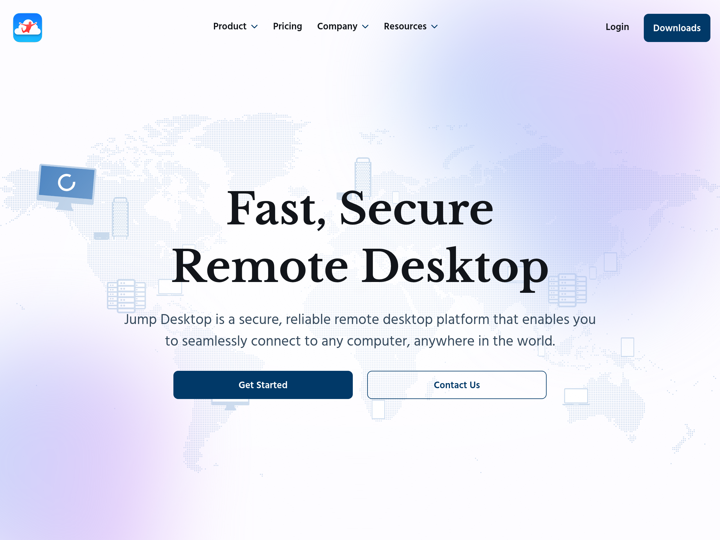 Screenshot of Jump Desktop website