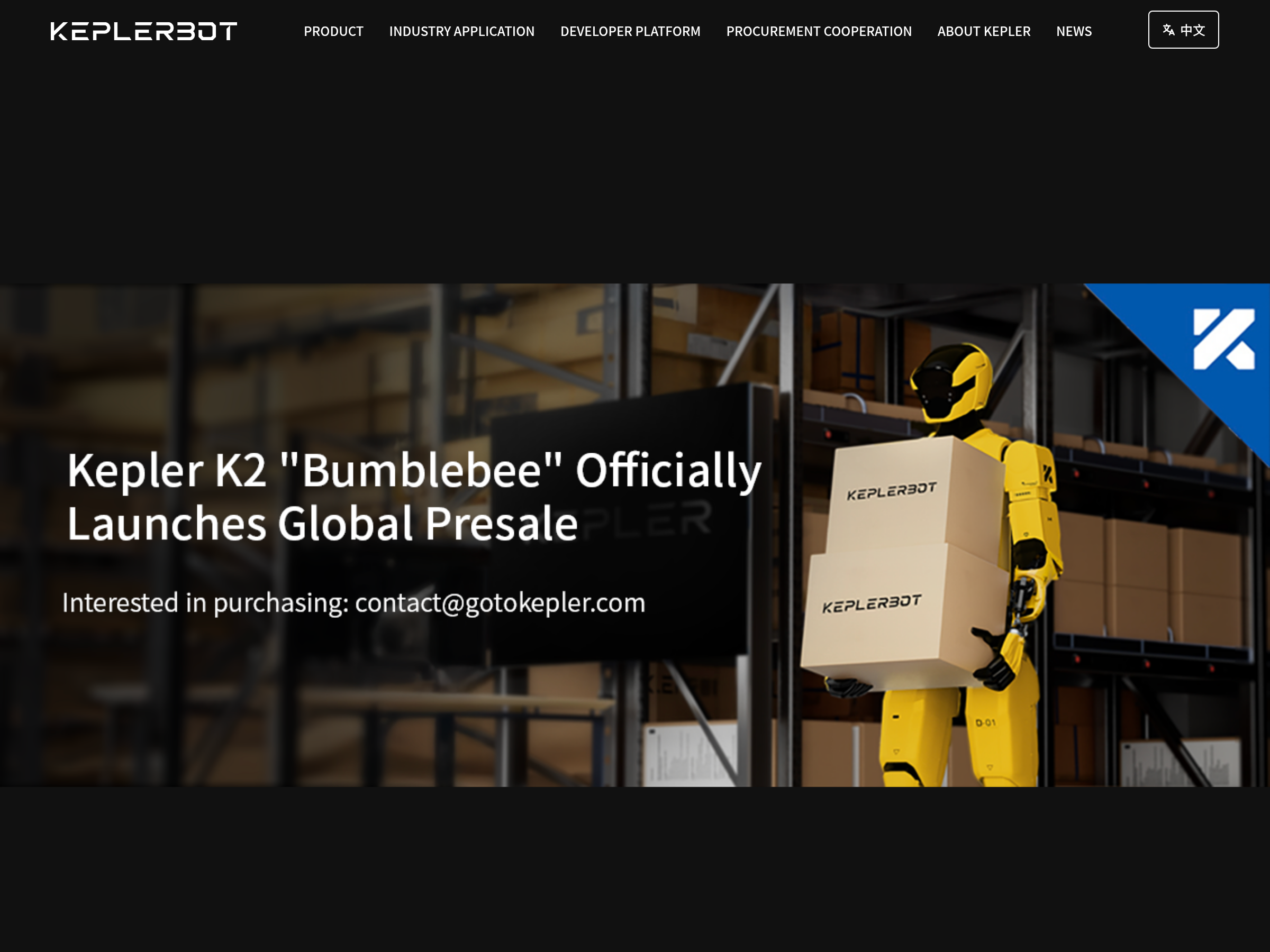 Screenshot of K2 Bumblebee website