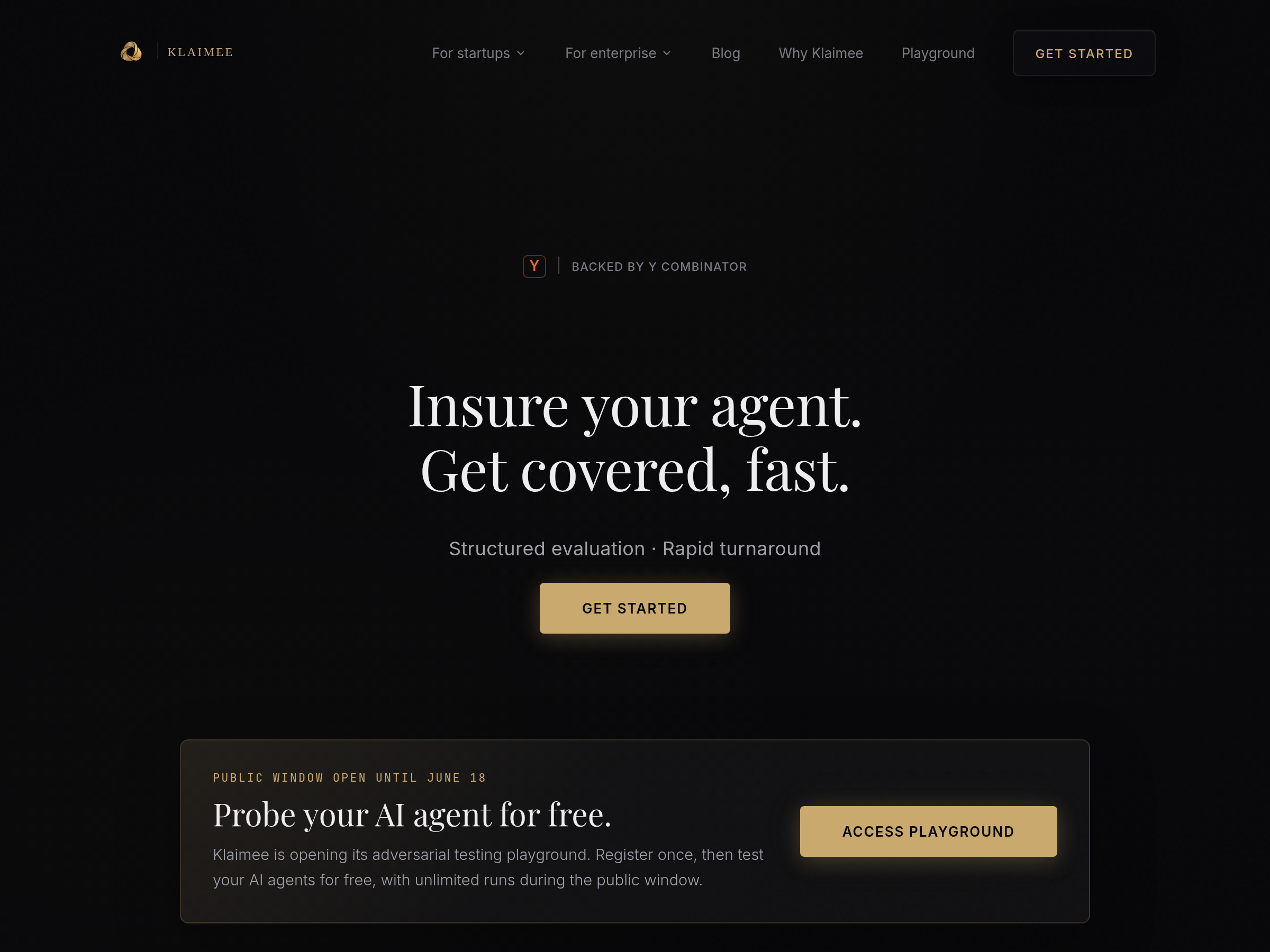 Screenshot of Klaimee website