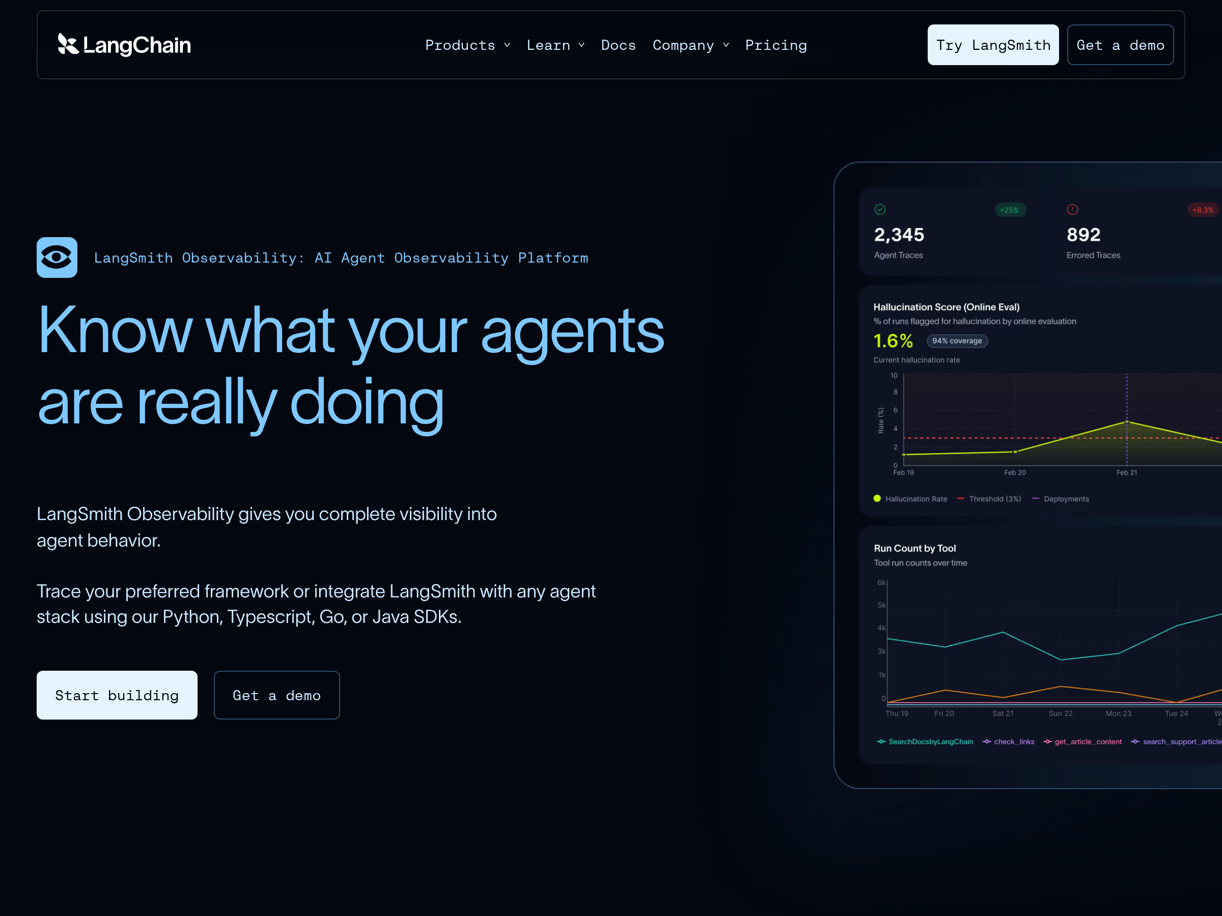 Screenshot of LangSmith LLM Gateway website